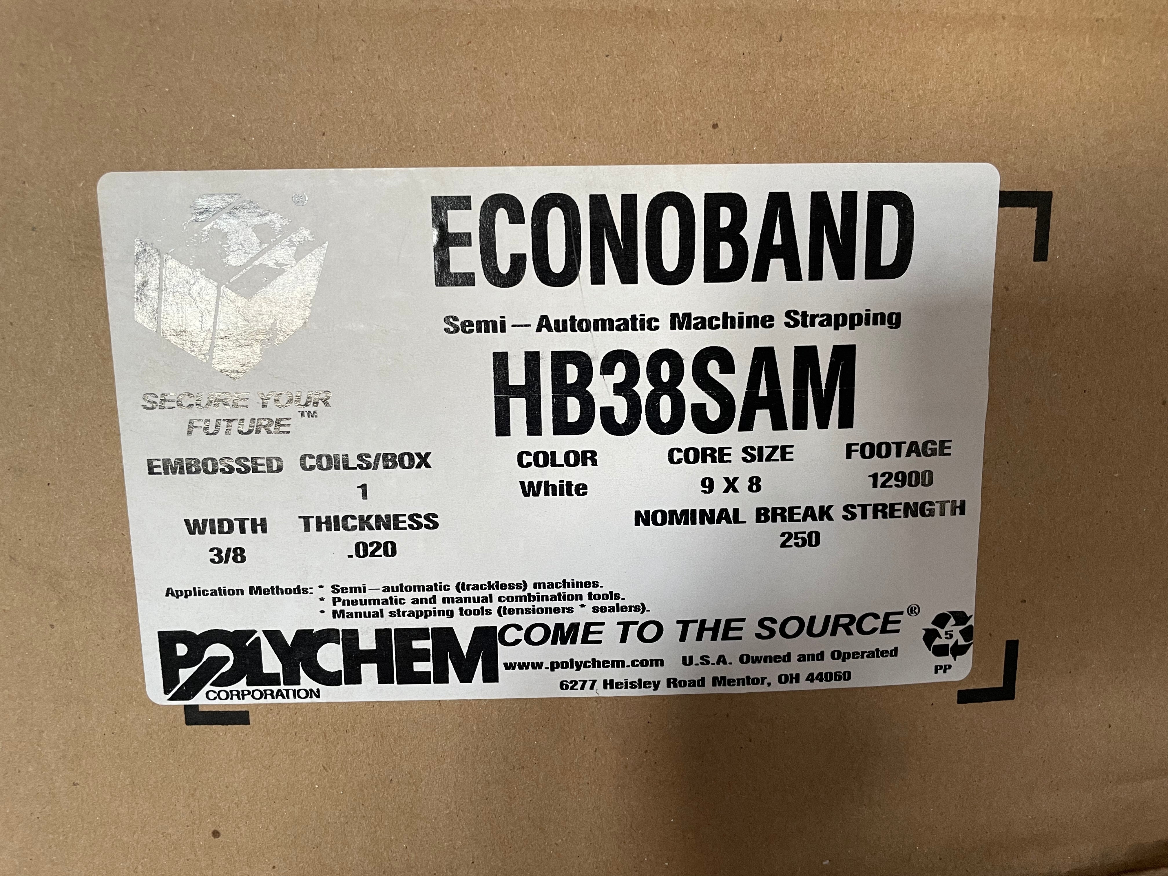 Polychem Econoband Semi-Automatic Machine Strapping HB38SAM White 3/8” W