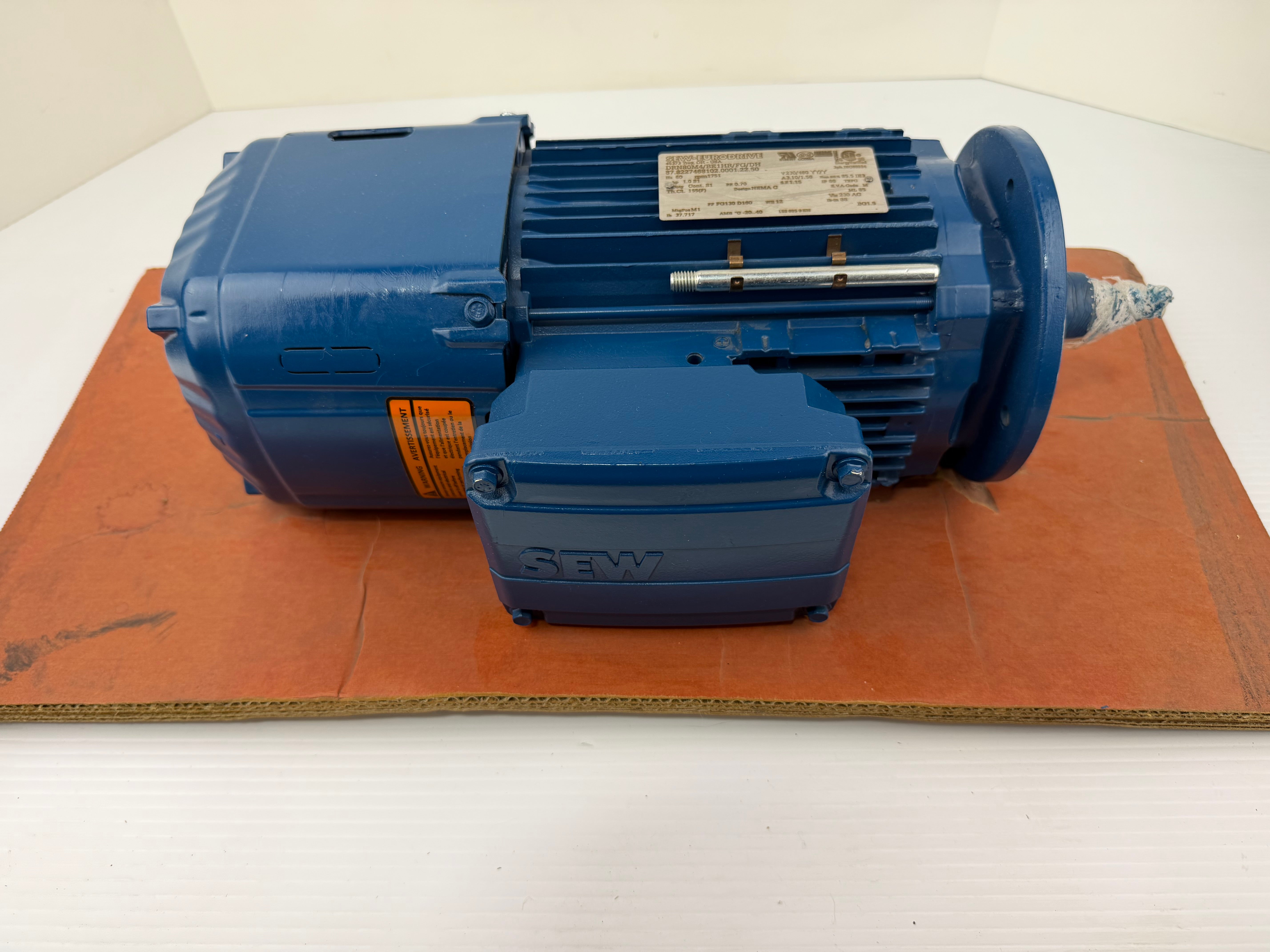 SEW Eurodrive DRN80M4/BE1HR/FG/DH 1HP AC Motor 230/460V 3PH 1751RPM TEFC