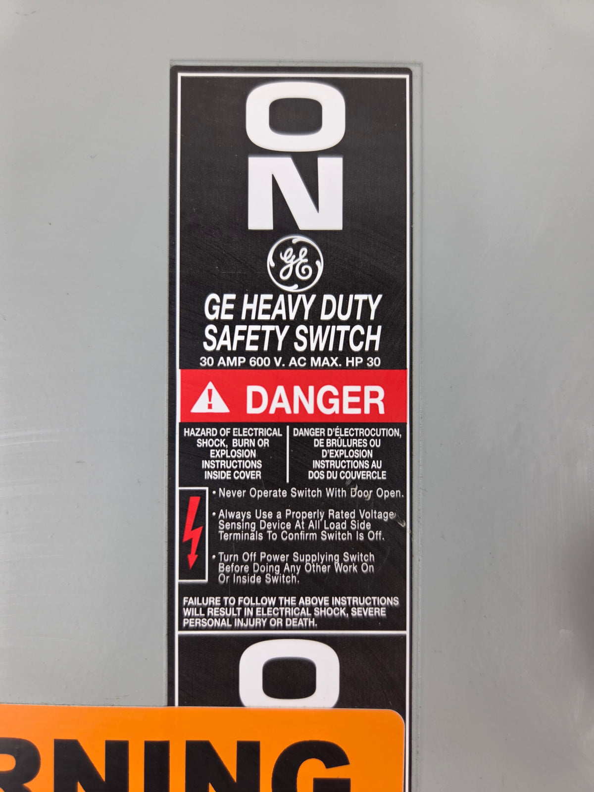 General Electric THN3361 Heavy Duty Safety Disconnect Switch 30A 600V 3P