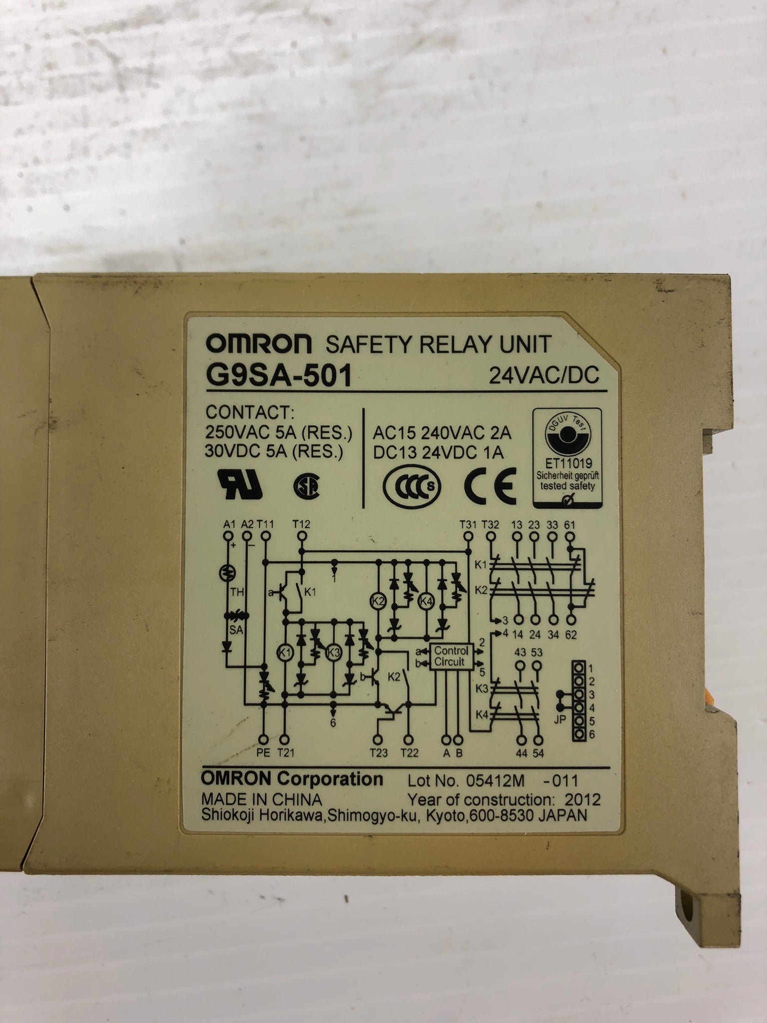 OMRON G9SA-501 Safety Relay Unit 24VAC/DC