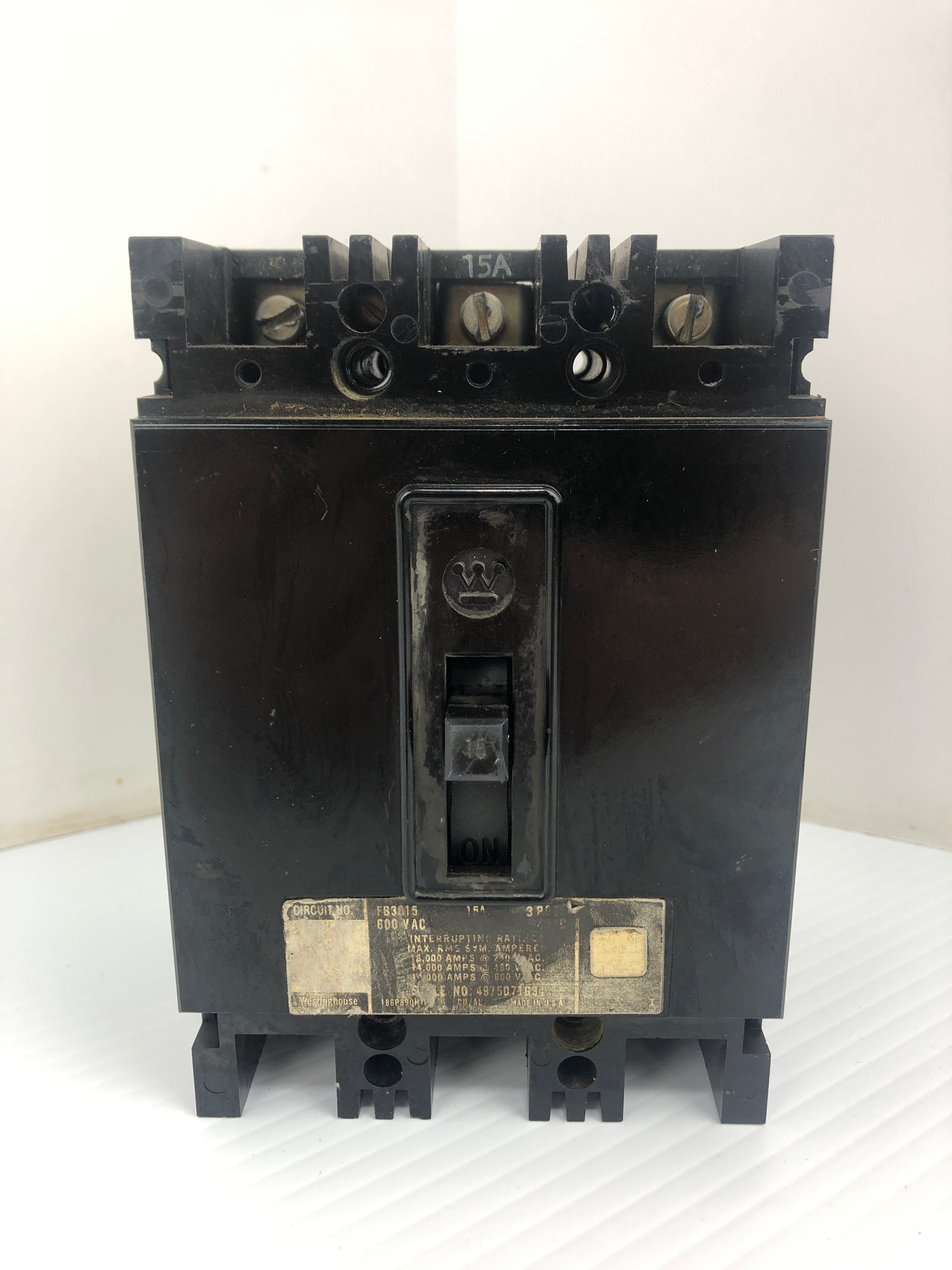 Westinghouse FB3015 Circuit Breaker 15A 3P