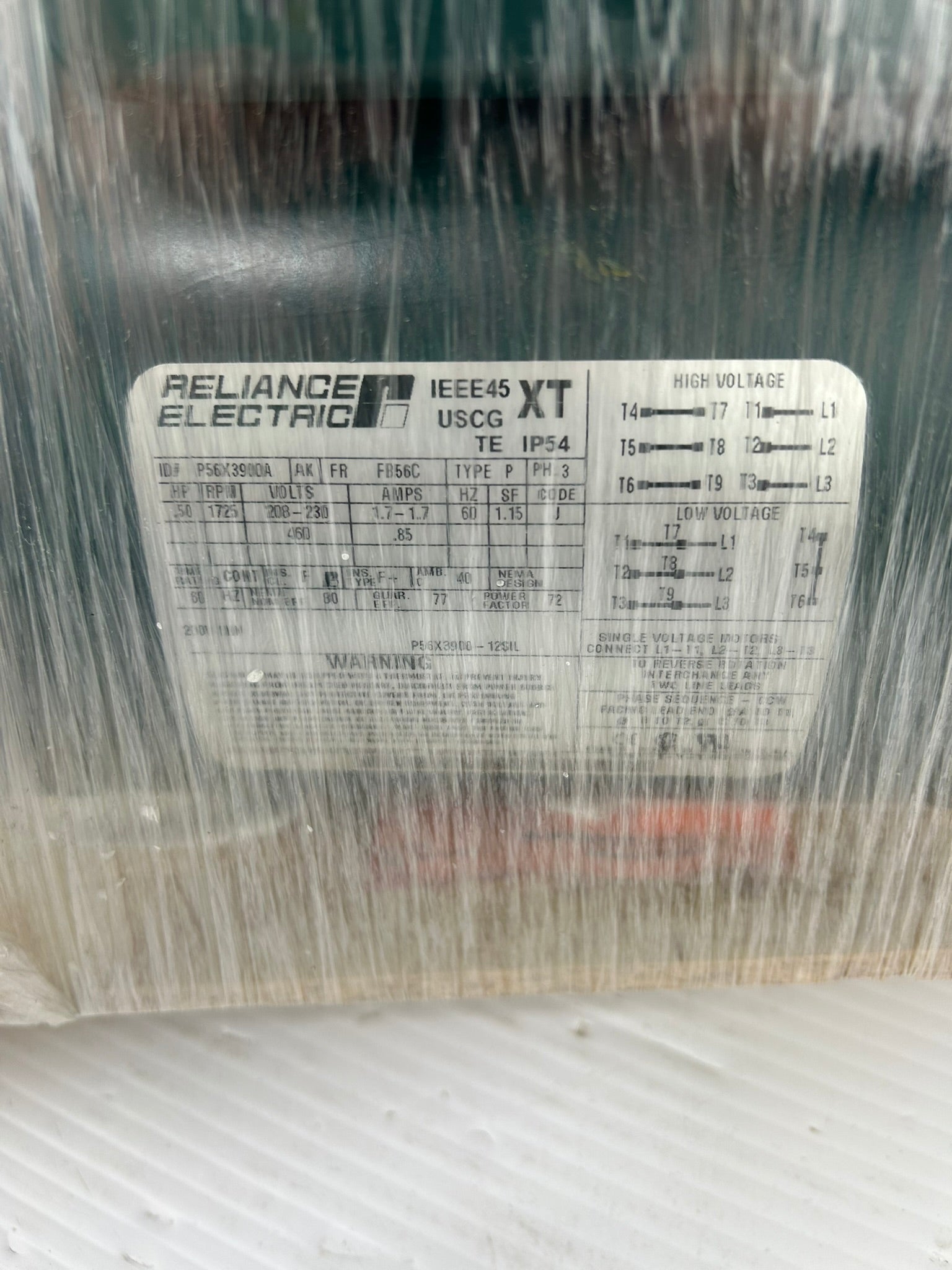 Reliance Electric P56X3900A DC Motor 1/2 HP 3PH 1725 RPM FB56C Type P
