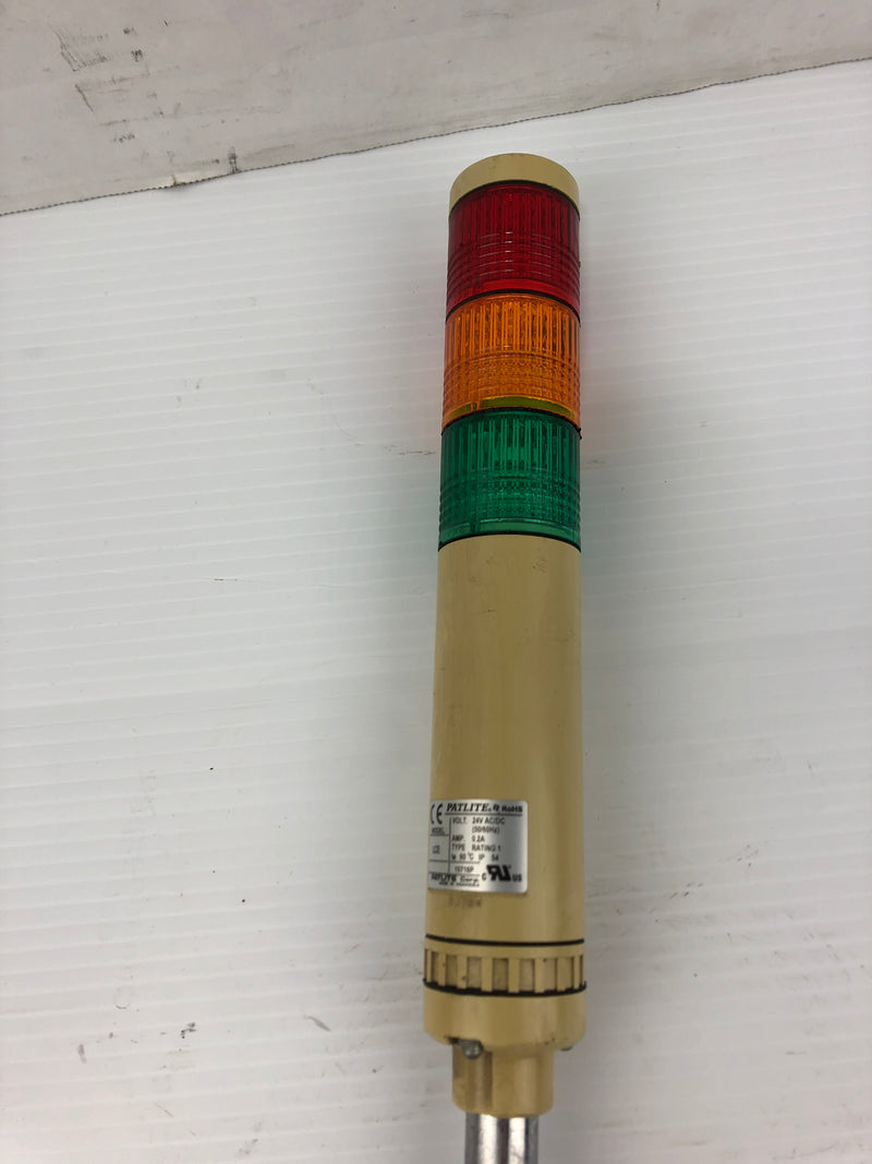 Patlite LCE Green, Orange and Red Signal Tower 24VAC/DC 50/60Hz 0.2A