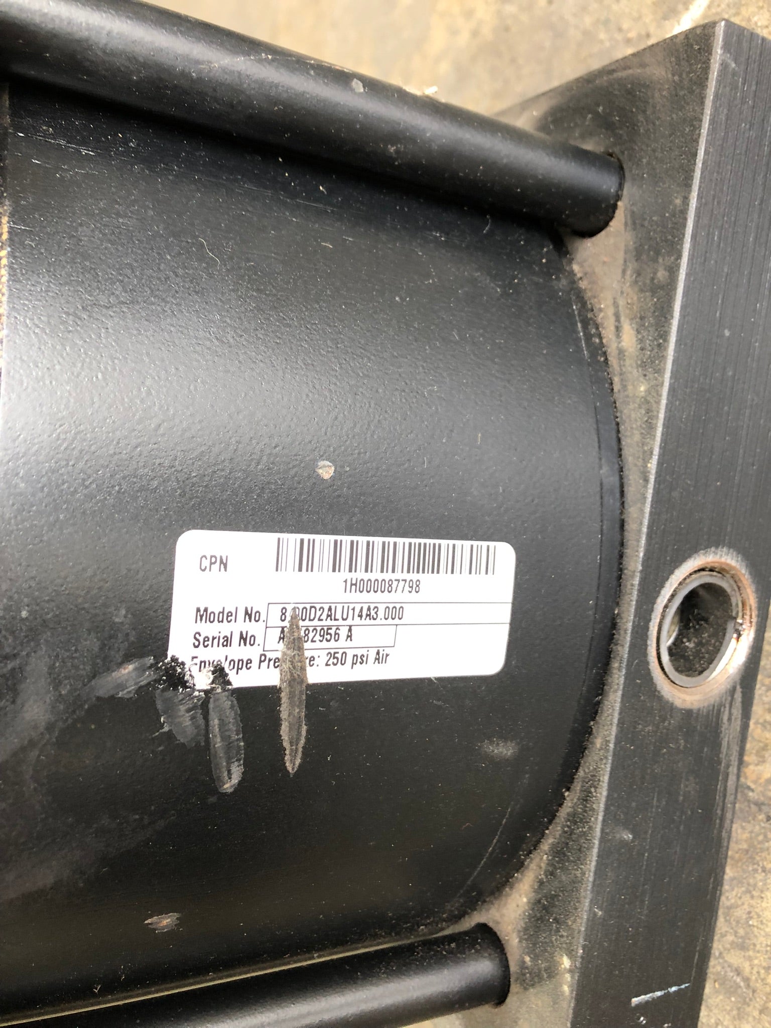 Parker 1H000087798 Hydraulic Cylinder 8.00D2ALU14A3.000 250 PSI