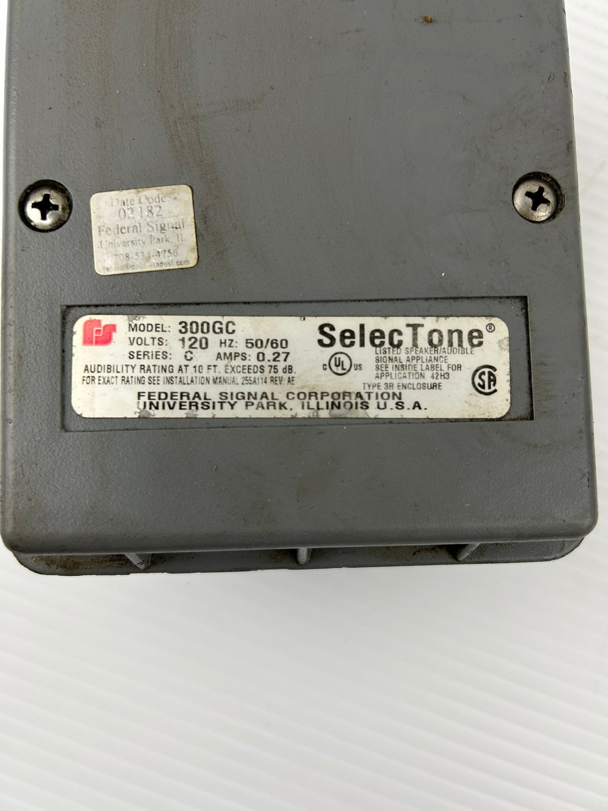 Federal Siginal 300GC SelecTone Siren Horn 120V Series C - Box Only