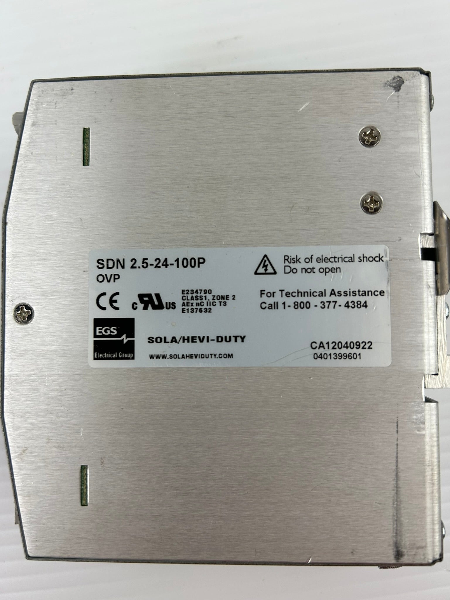 Emerson SOLA SDN 2.5-24-100P Power Supply 2.5A 24VDC