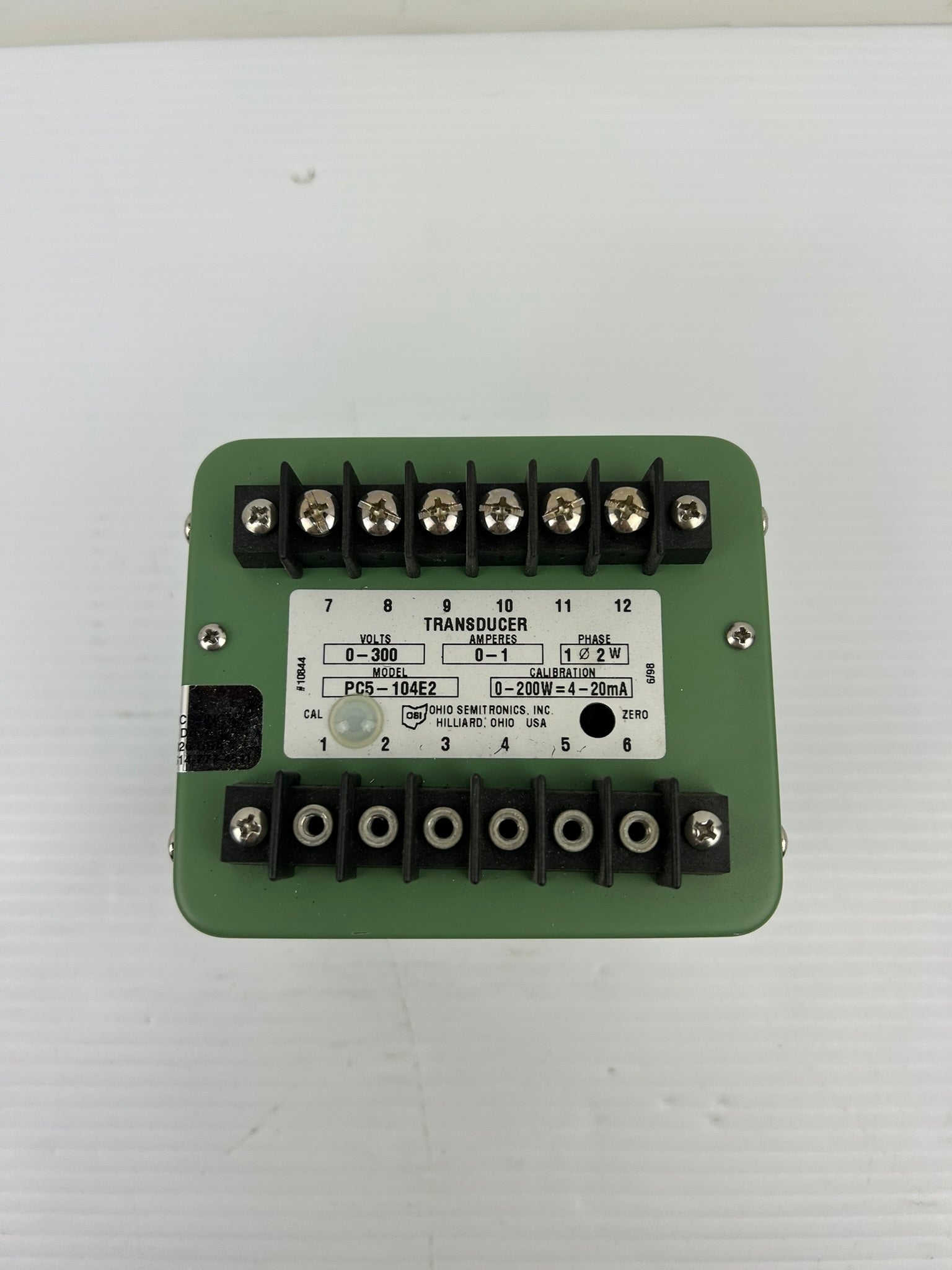 Ohio Semitronics PC5-104E2 Transducer 0-1 Amperes 0-300 Volts 1 Phase