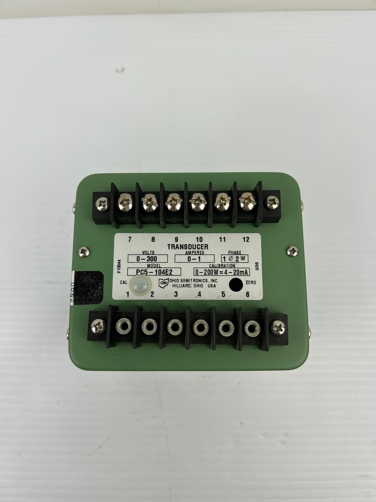 Ohio Semitronics PC5-104E2 Transducer 0-1 Amperes 0-300 Volts 1 Phase
