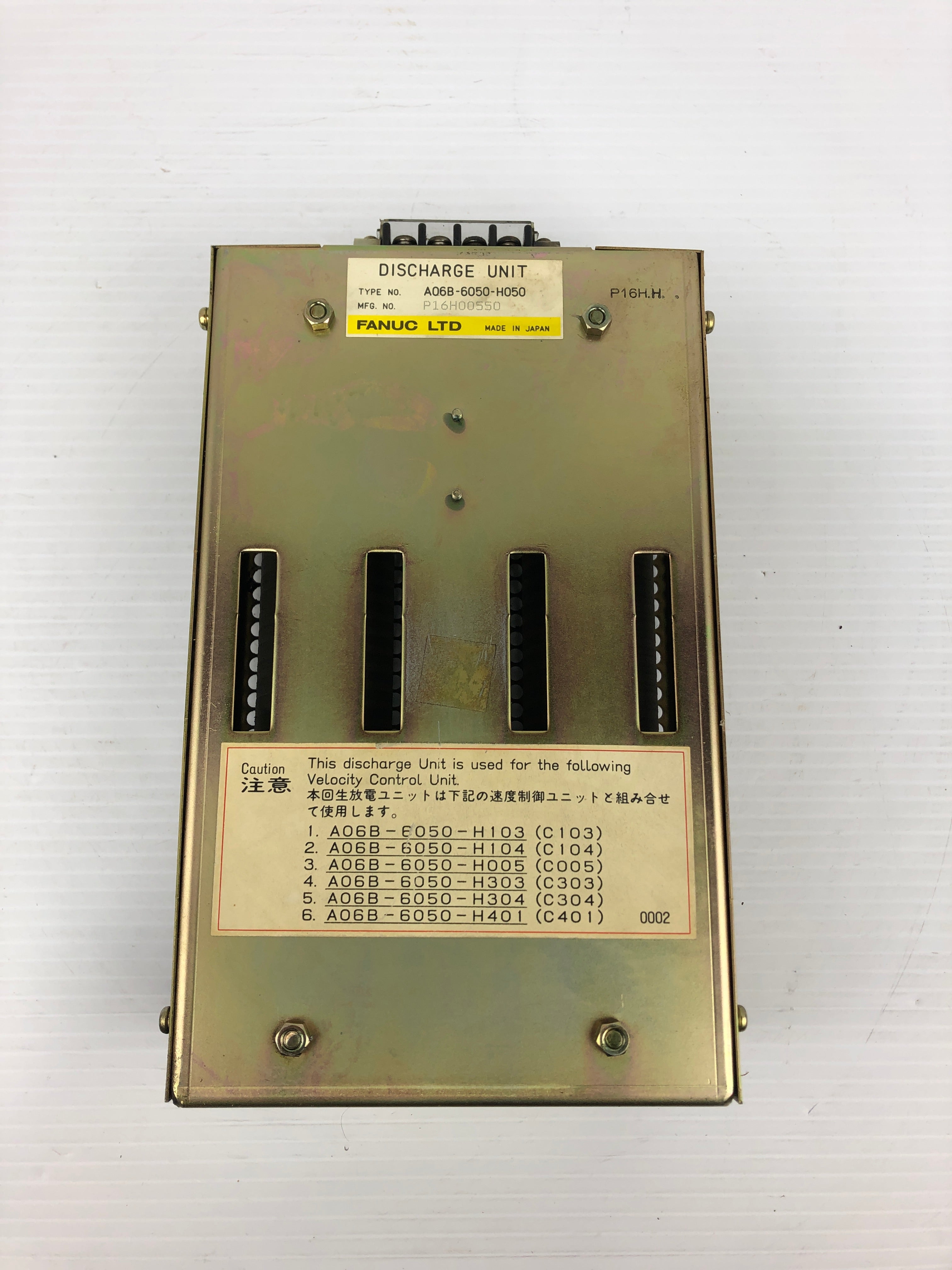 Fanuc A06B-6050-H050 Discharge Unit 4P