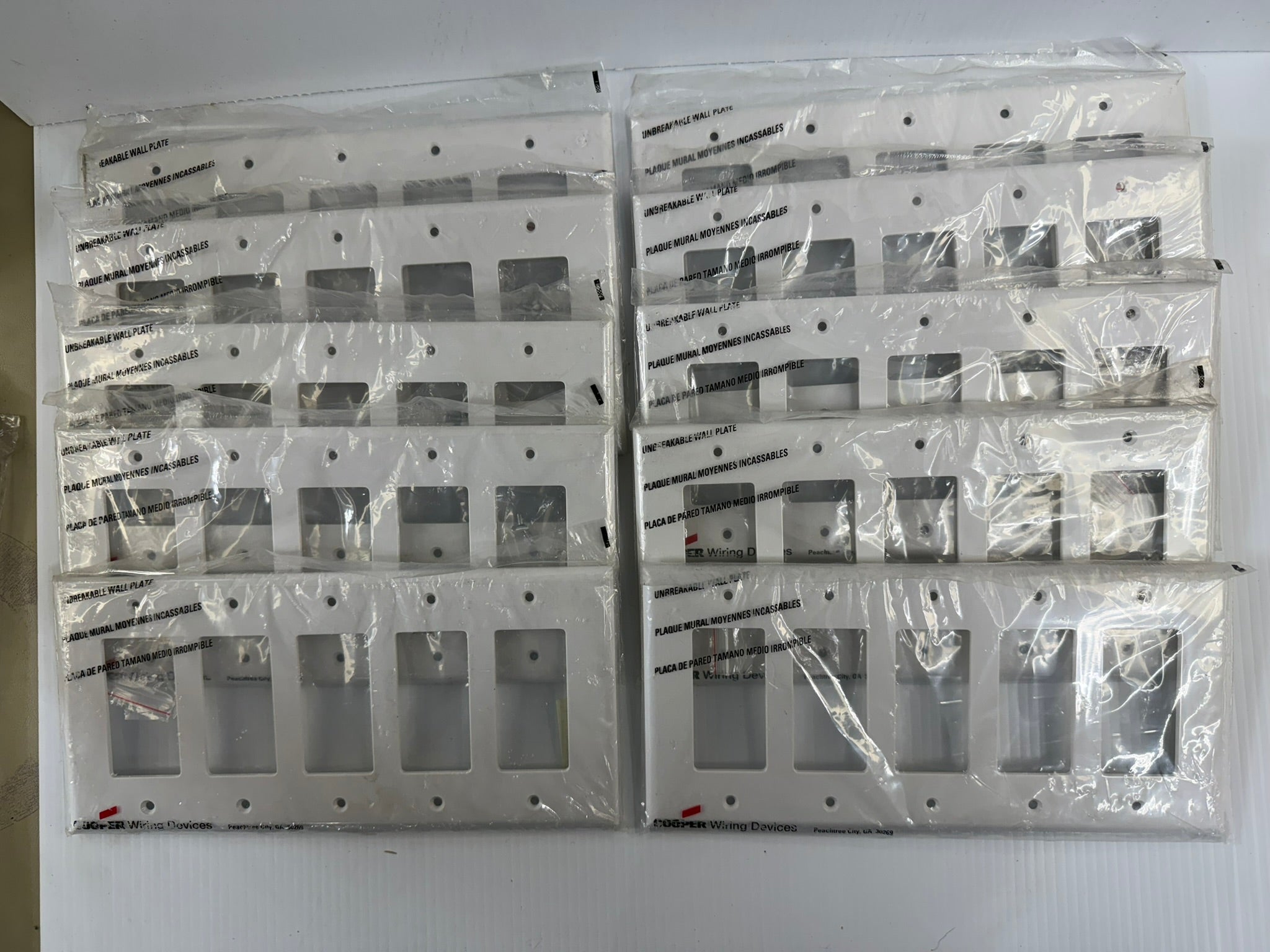 Cooper Wiring Wallplate 5-Gang PJ265W White Lot of 10