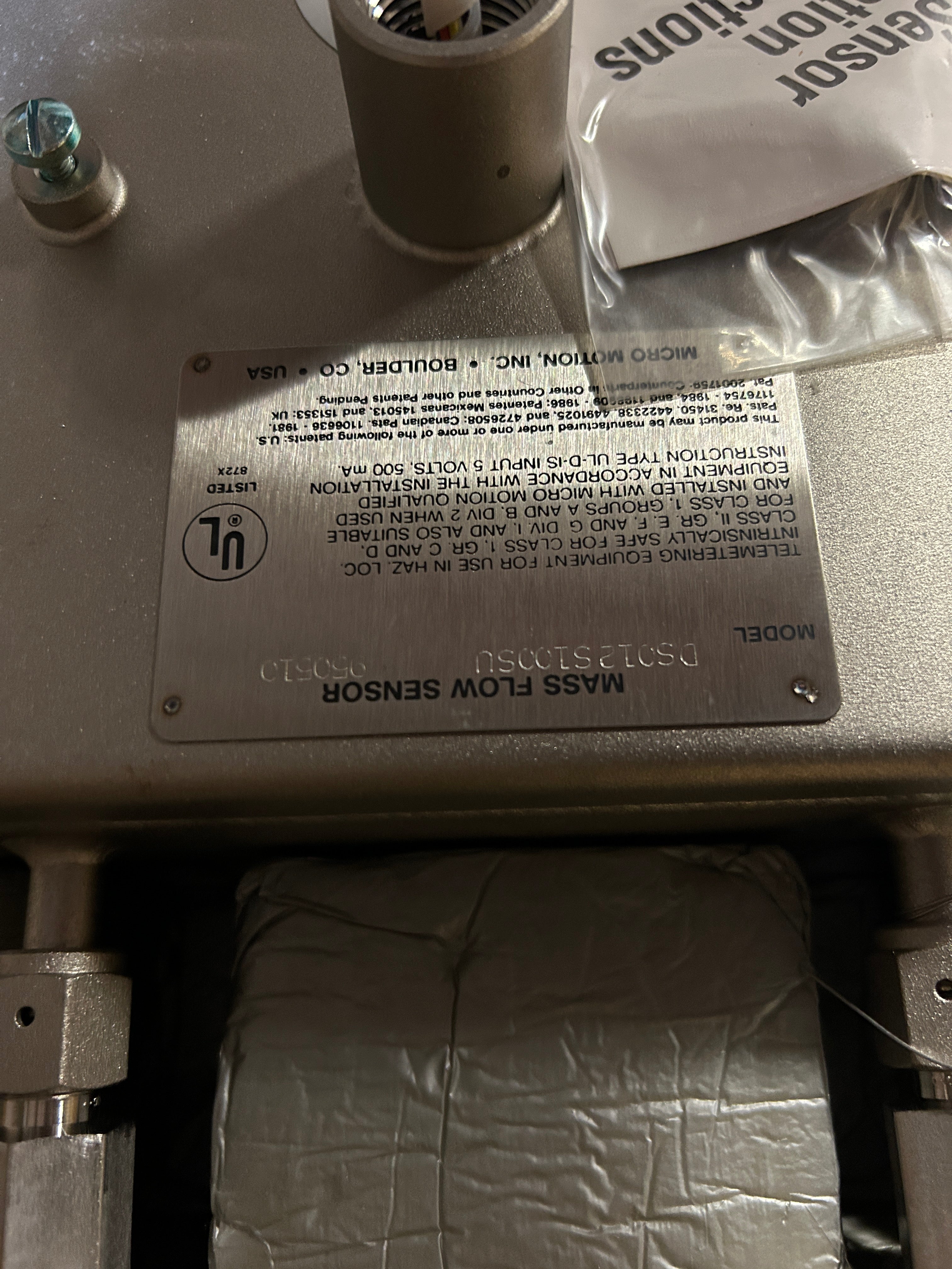 Micro Motion DS012S100SU Mass Flow Sensor Transmitter 950510