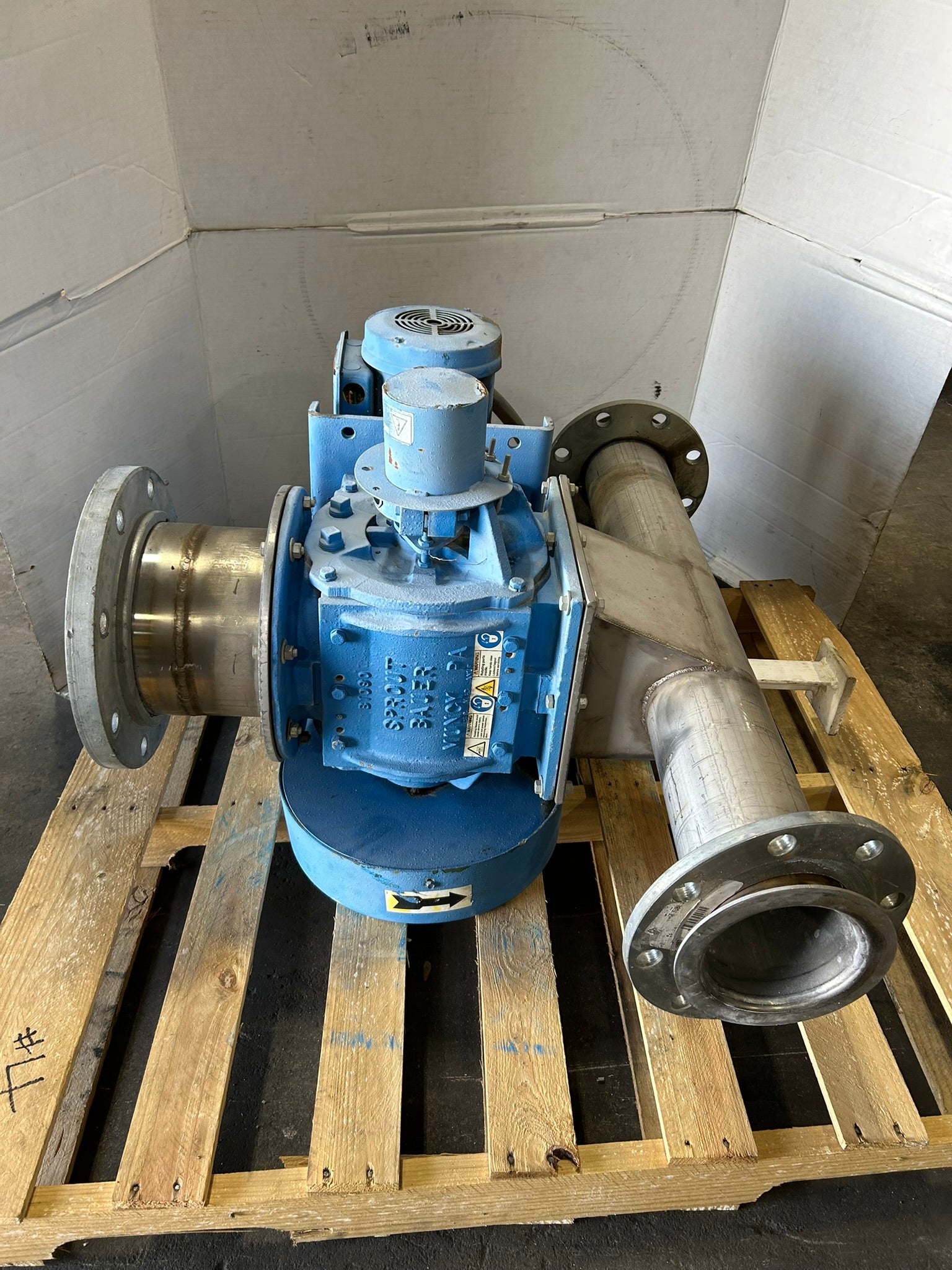 Andritz Sprout 10X8 STD Blower Rotary Airlock Valve w/ Gearbox & Motor 07-00061