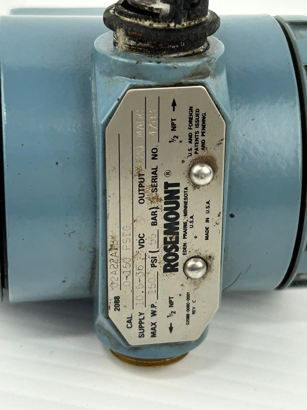 Rosemount 2088G2A22A1B4 Pressure Transmitter 0-150 PSIG 10.5-36 VDC 4-20 MADC