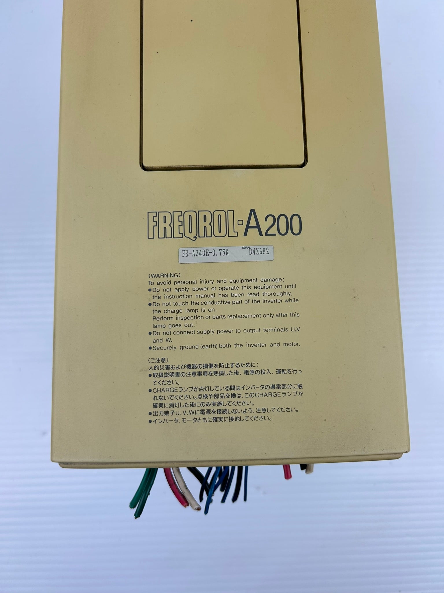 Mitsubishi FR-A240E-0.75K Inverter Freqrol A200 Drive 0.75kW Input 380-460VAC