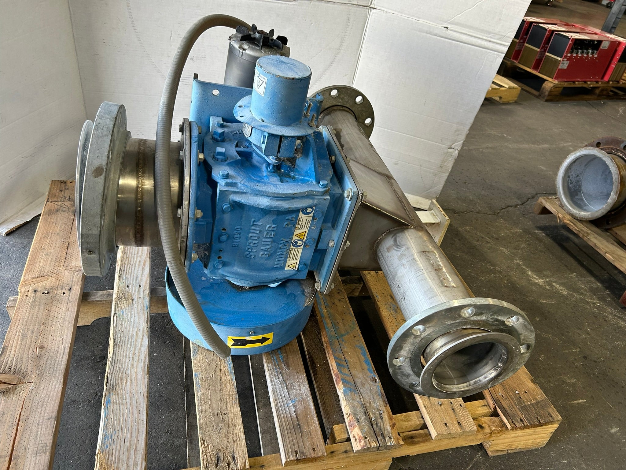 Andritz Sprout 10X8 STD Blower Rotary Airlock Valve w/ Gearbox & Motor 07-00062