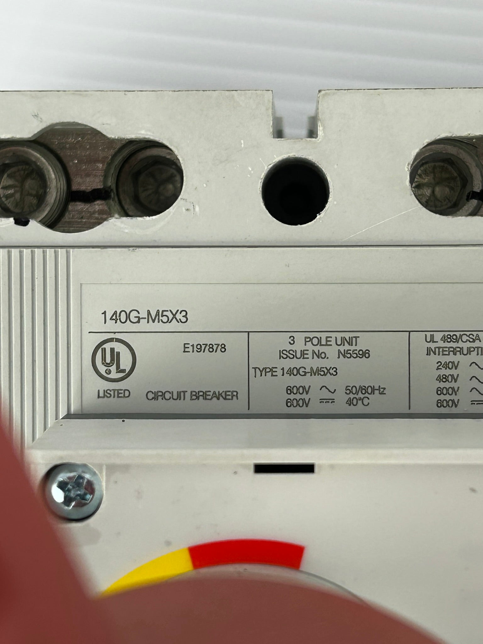 Allen Bradley 140G-M5F3-D80 Circuit Breaker with 140G-N7 /A On Off Switch