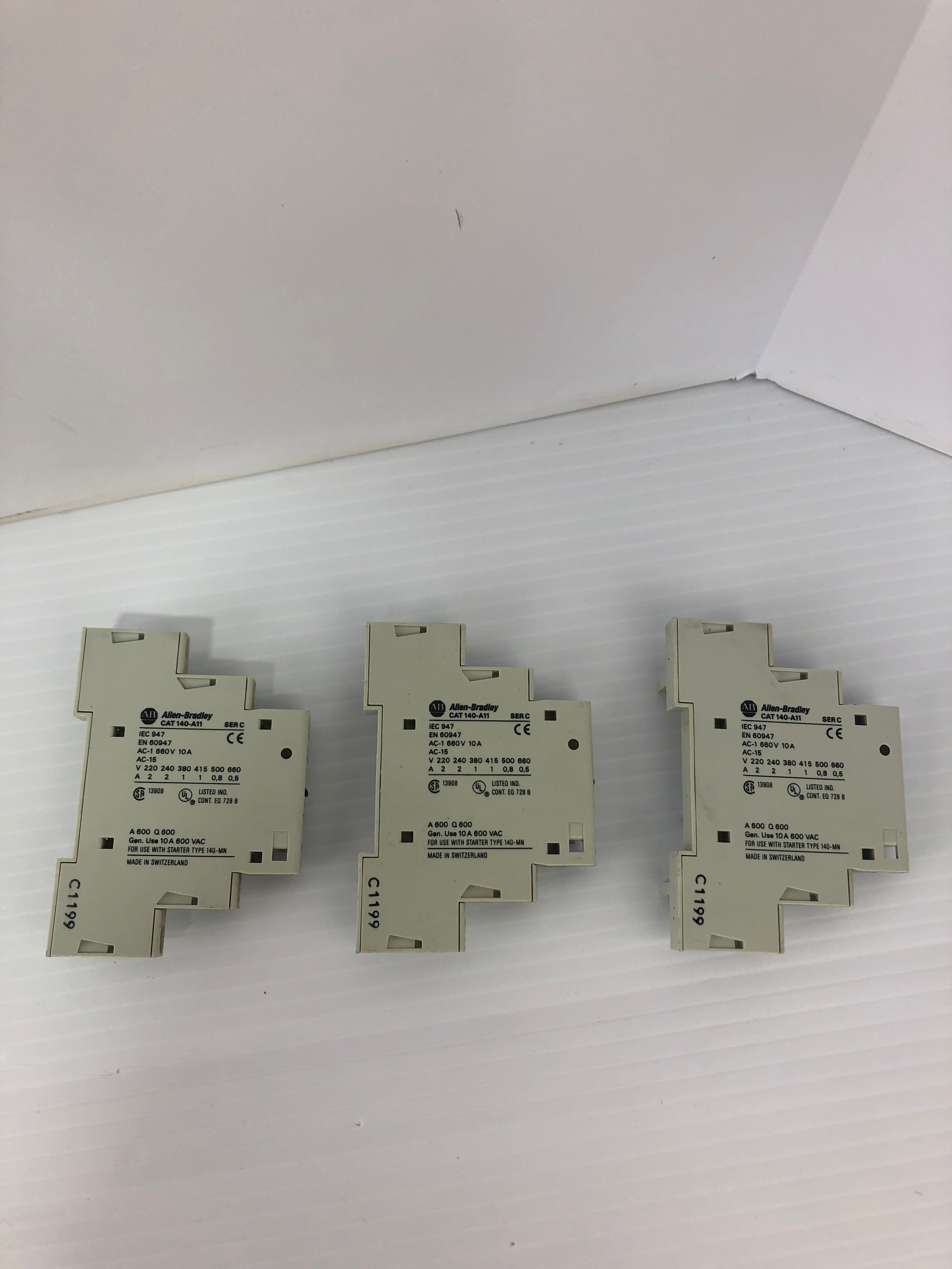 Allen-Bradley 140-A11 Auxiliary Contact Ser. C - Lot of 3