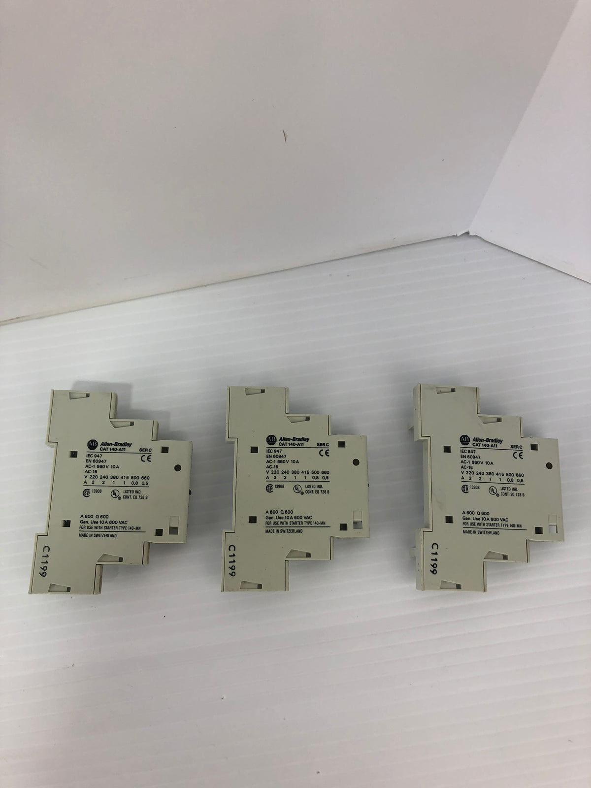 Allen-Bradley 140-A11 Auxiliary Contact Ser. C - Lot of 3
