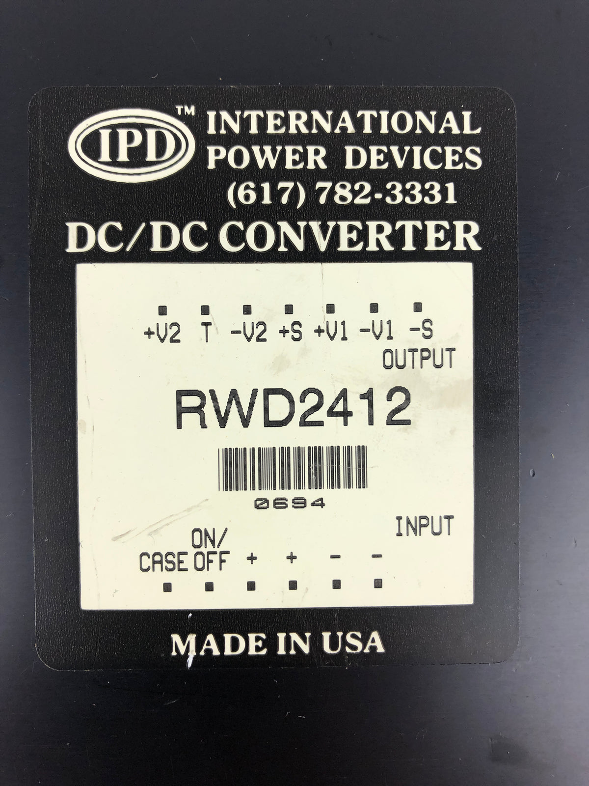 International Power Devices RWD2412 DC/DC Converter with Zero Servo Nest Board