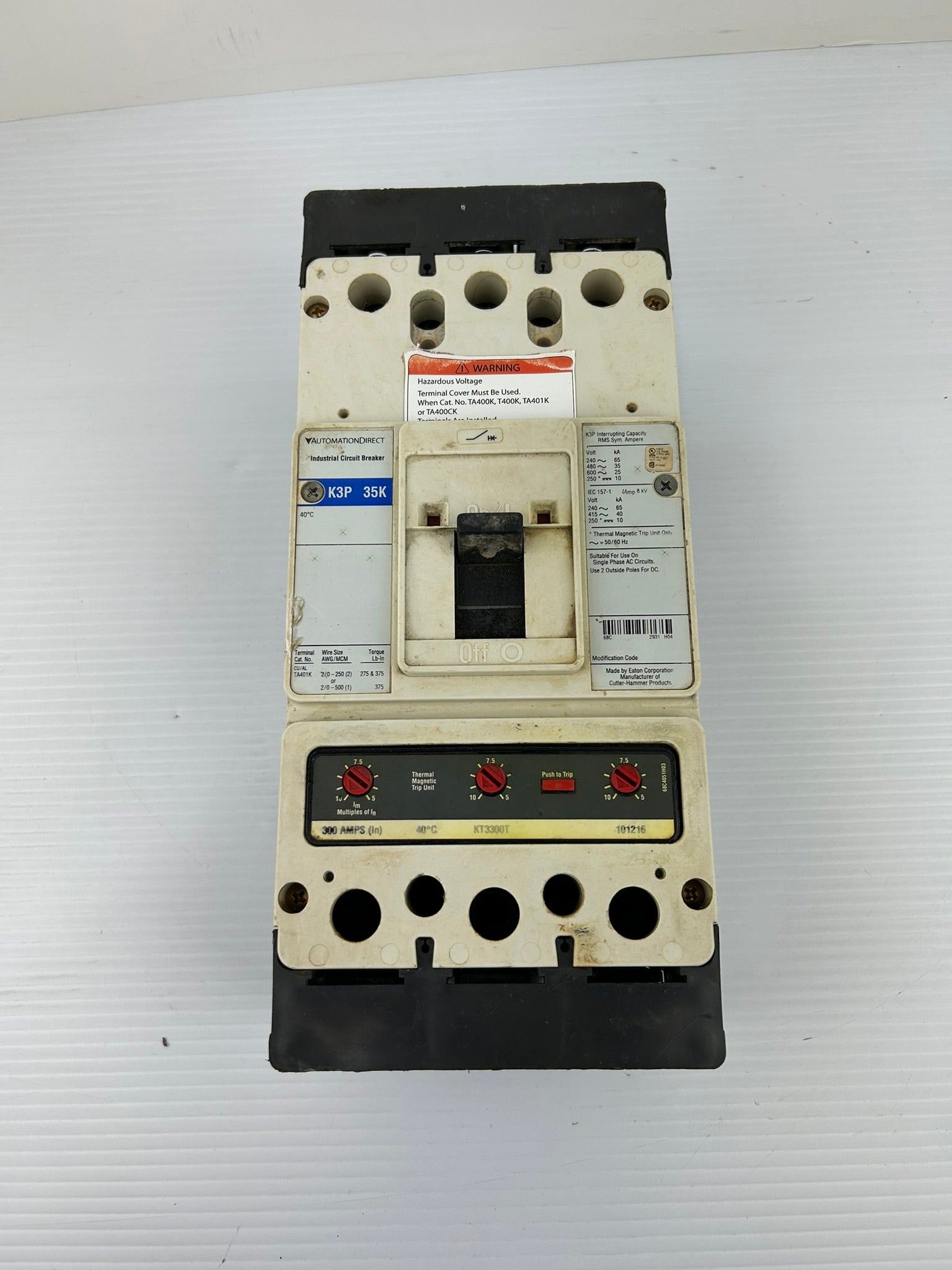Automation Direct K3P 35K 3 Pole Circuit Breaker CU/AL TA401K
