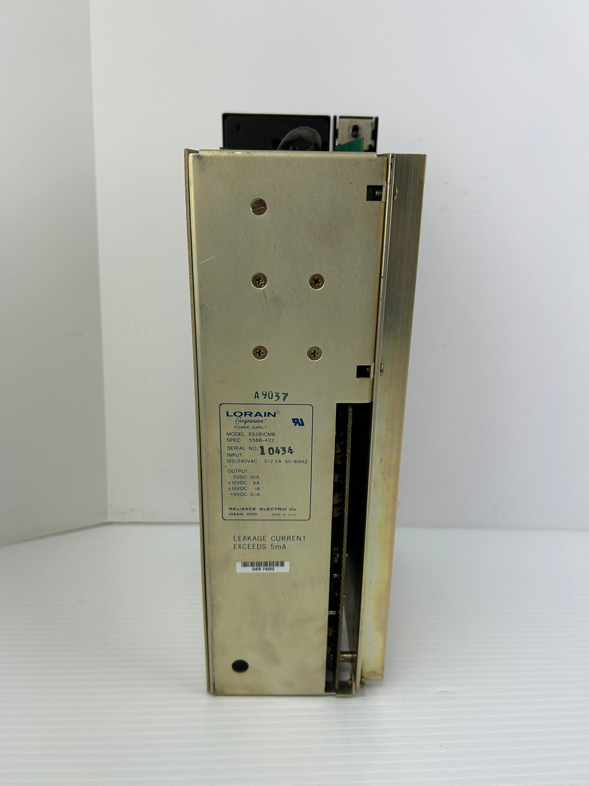 Reliance Electric 57C491 Automax Power Supply Lorain ES281CMB with Key