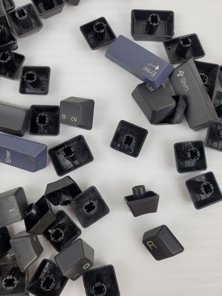 Keyboard Key Caps Raised Black Full Set - Great for Arts and Crafts