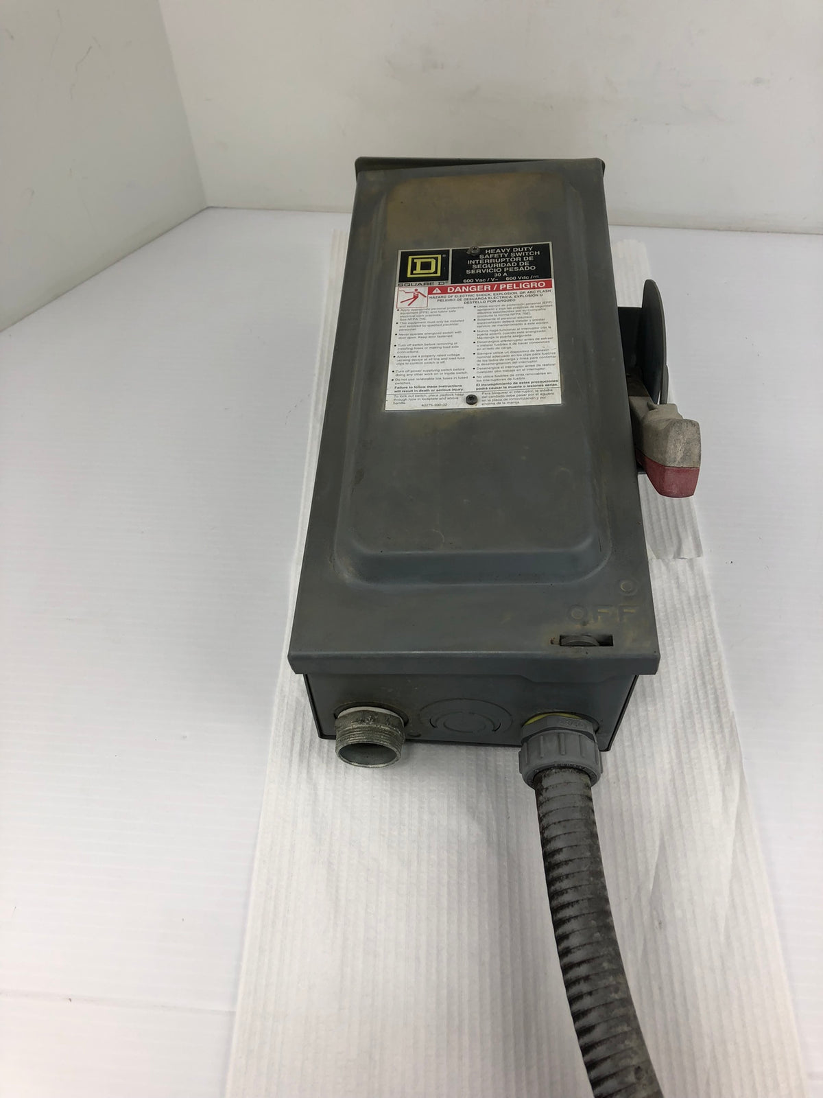 Square D Heavy Duty Safety Switch with (3) FRSR15 Bussmann Fusetron Fuses