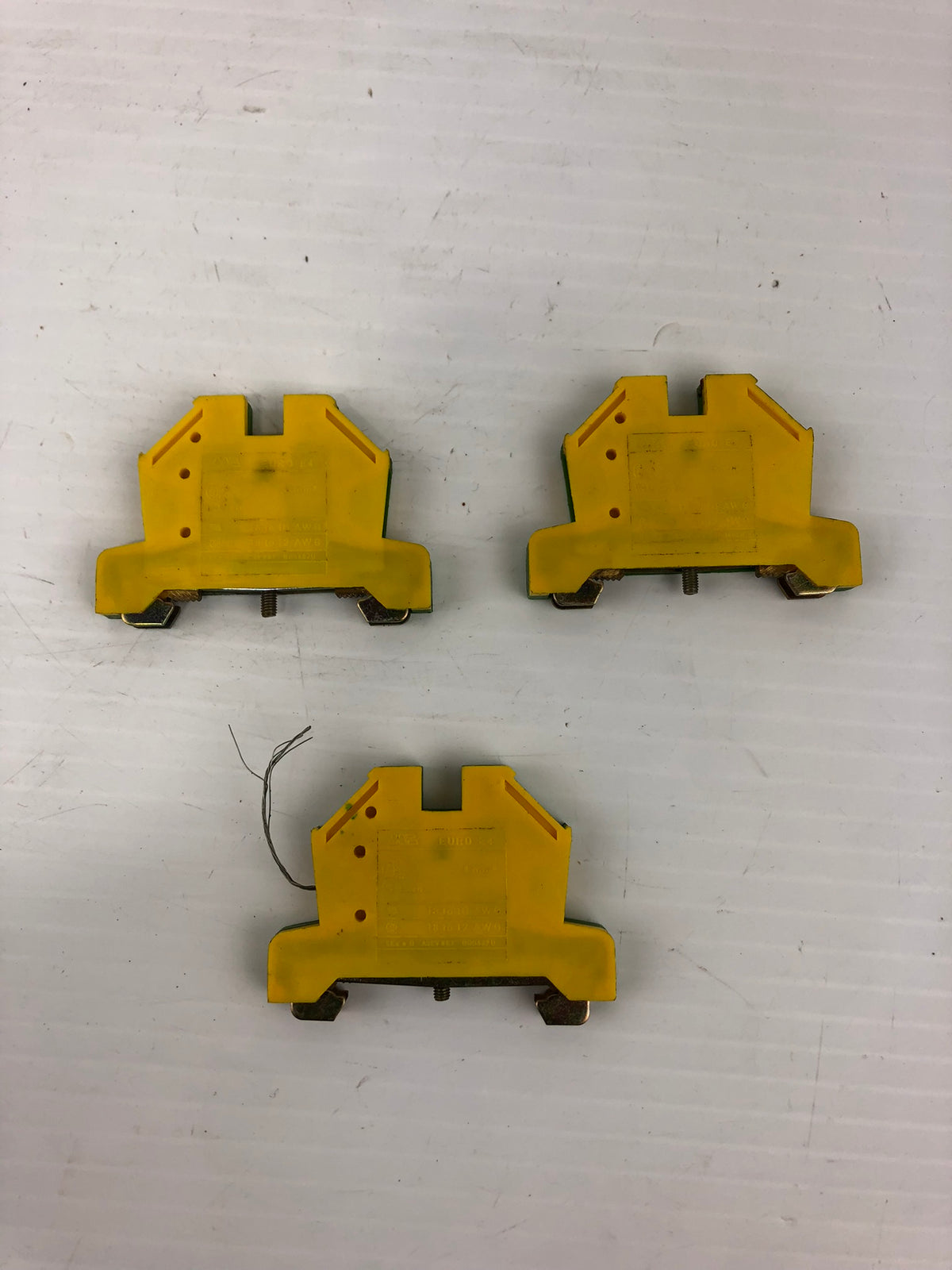 Morsettitalia Euro E4 Ground Terminal Block Green & Yellow - Lot of 3