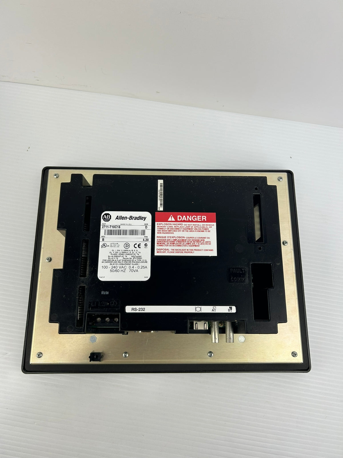 Allen-Bradley 2711-T10C15 HMI PanelView 1000 Touchscreen Series D TESTED