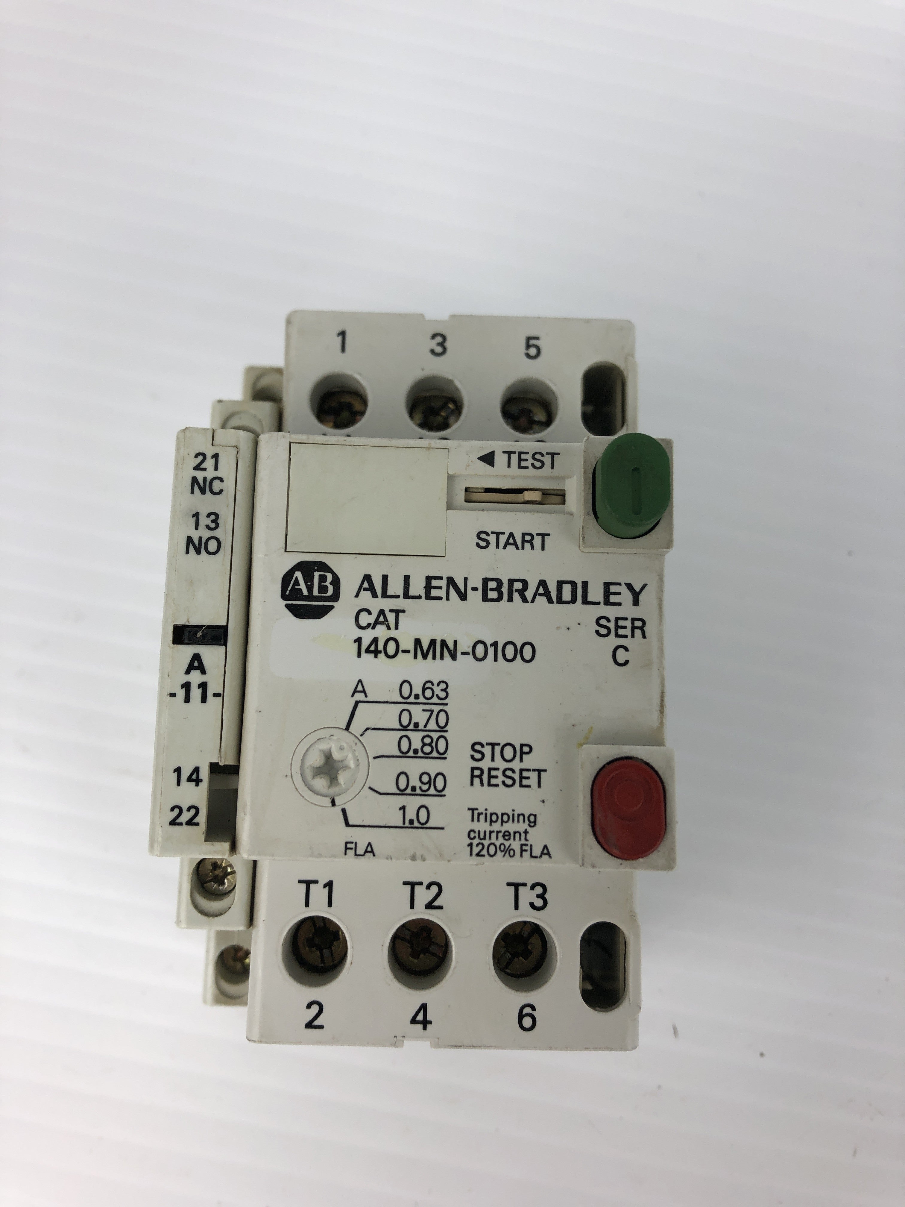Allen Bradley 140-MN-0100 Manual Motor Starter Series C with 140-A11 Contact