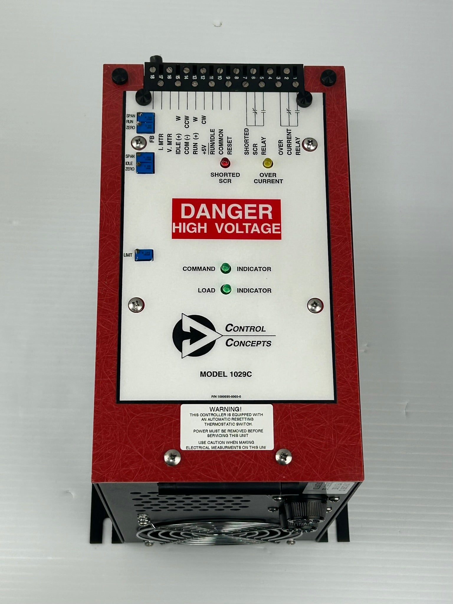 Control Concepts 1029C-V-480V-120A-IL100-R0/10V-IPOT SCR Power Controller 480VAC