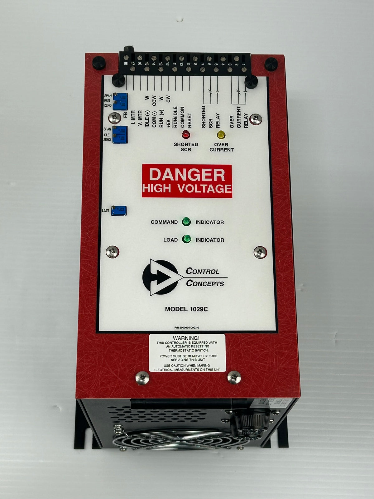 Control Concepts 1029C-V-480V-120A-IL100-R0/10V-IPOT SCR Power Controller 480VAC