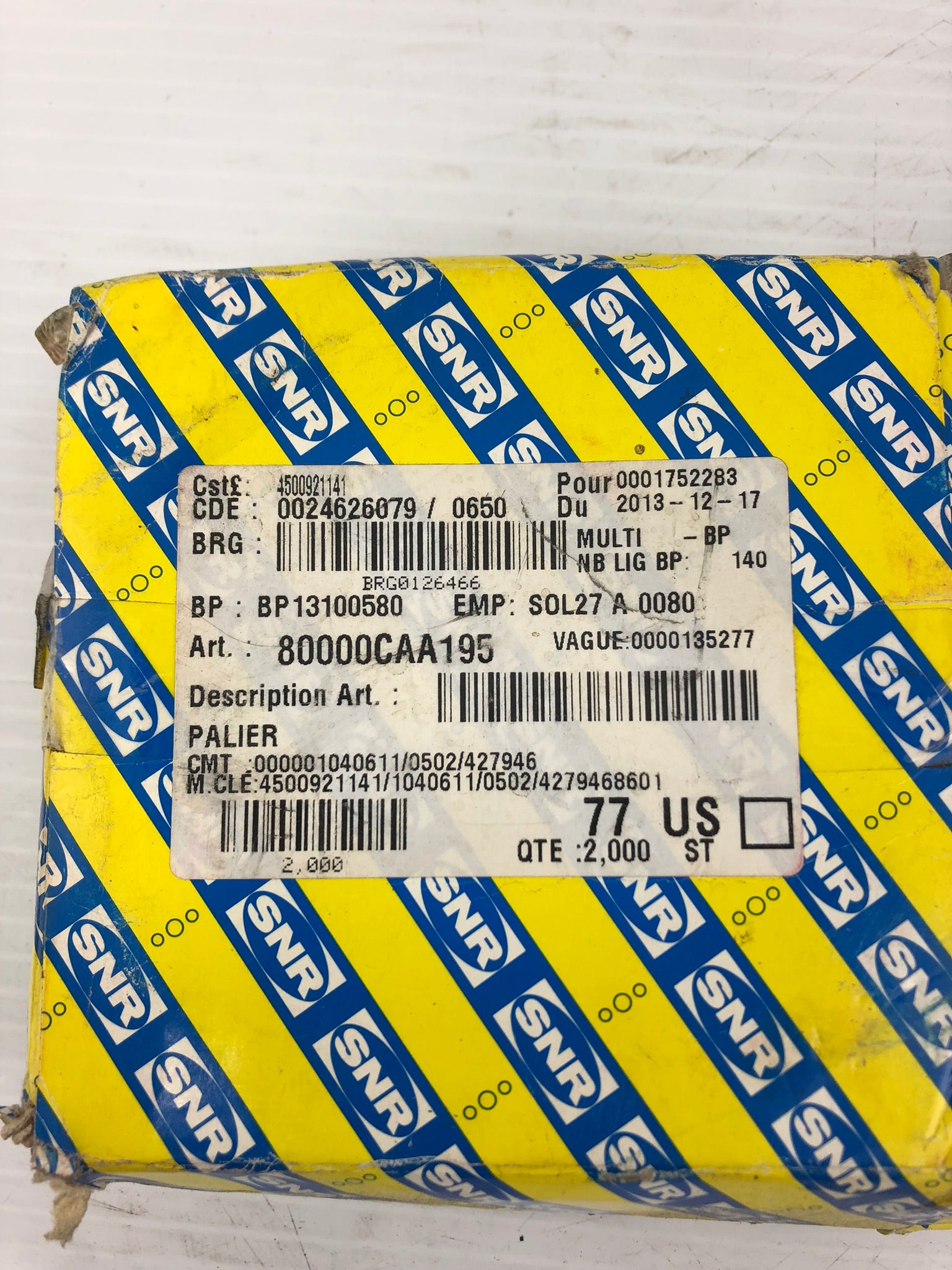 SNR 80000CAA195 Bearing BP13100580