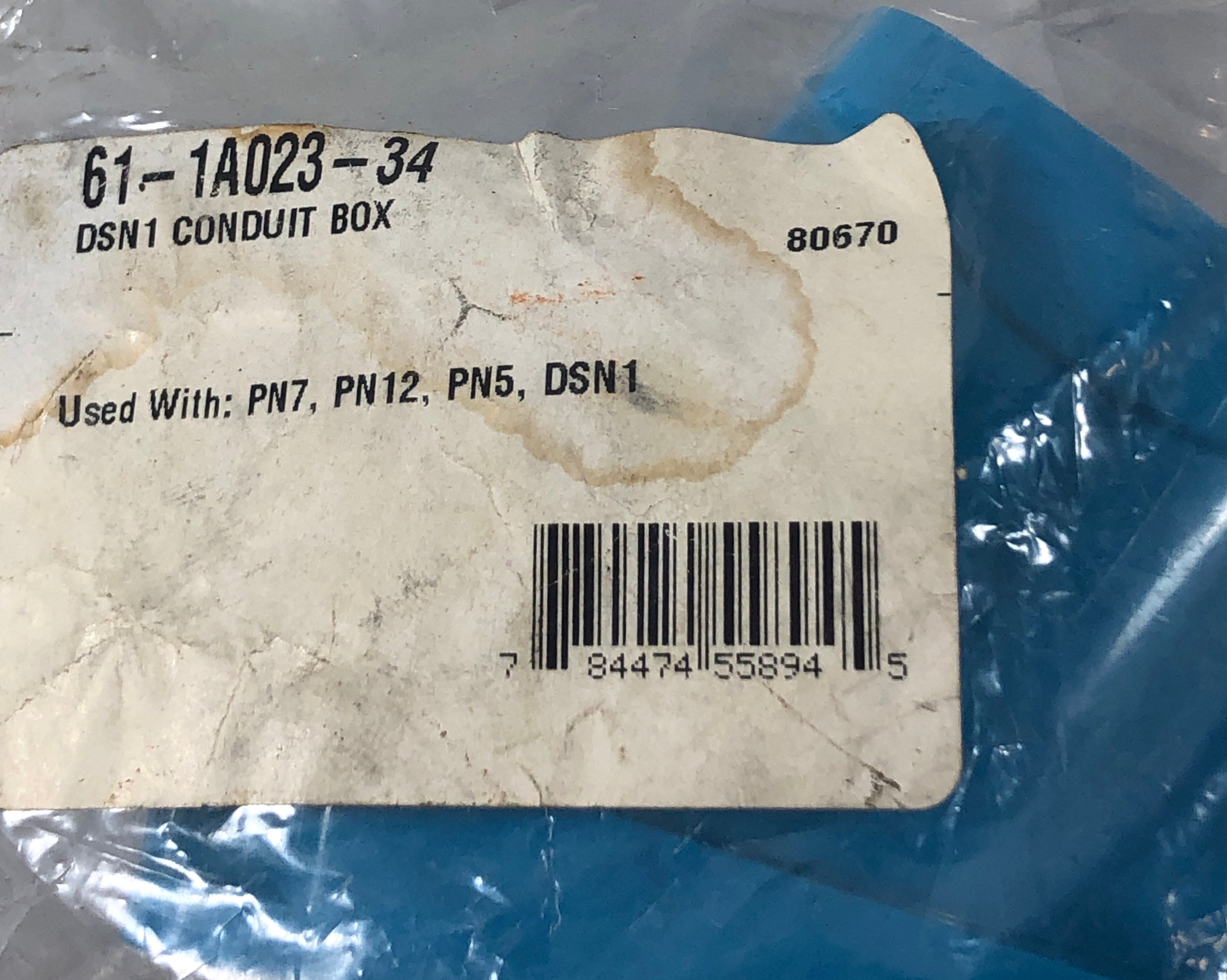 DSN1 Conduit Box 61-1A023-34 Use With PN7, PN12, PN5, DSN1