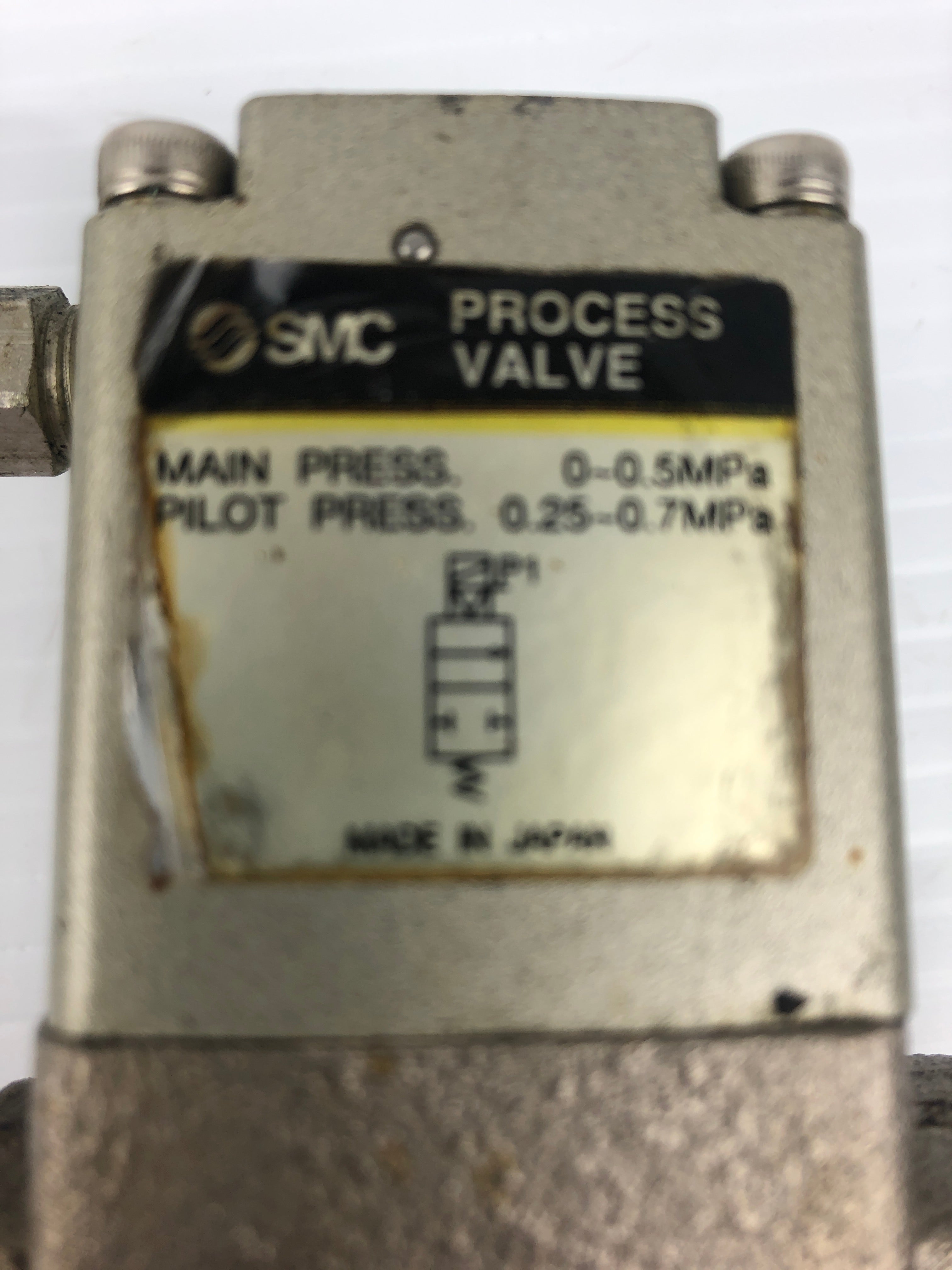 SMC VNC211A Process Valve with 15mm Port and Elbow Fitting