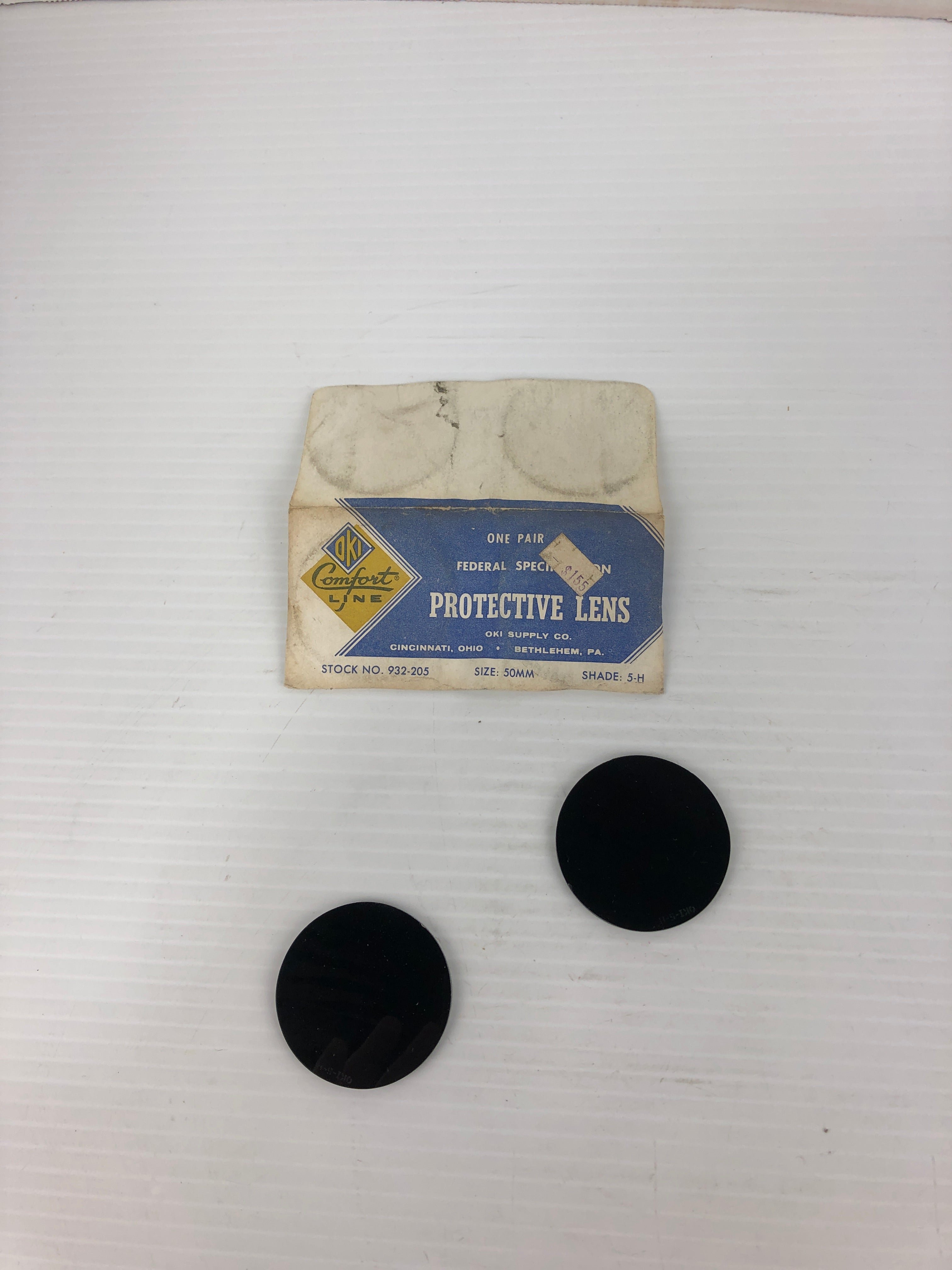 OKI 932-205 Protective Welding Lens Shade 5-H Size 50MM - 1 Pair