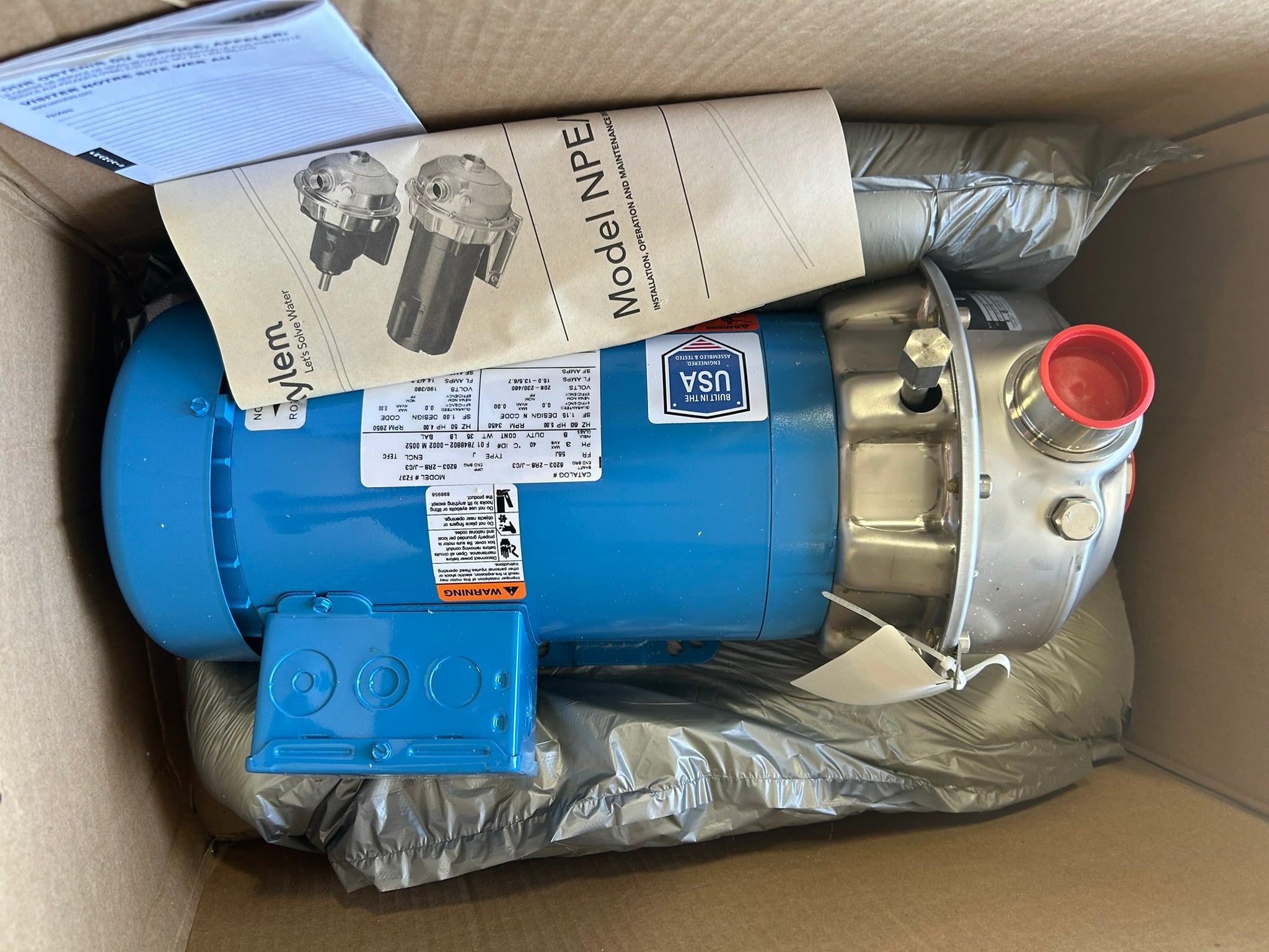 Goulds 2ST1J9C4F Stainless Steel Centrifugal Pump 5 HP 3 Phase 208-230/460V TEFC