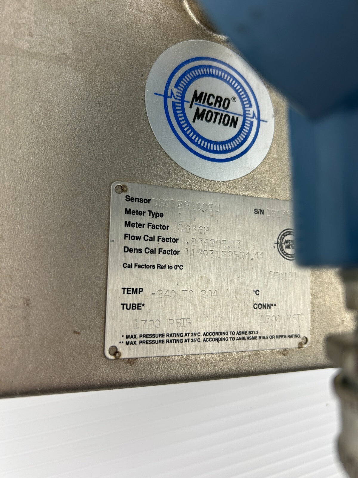 Micro Motion DS012S100SU Mass Flow Sensor Transmitter