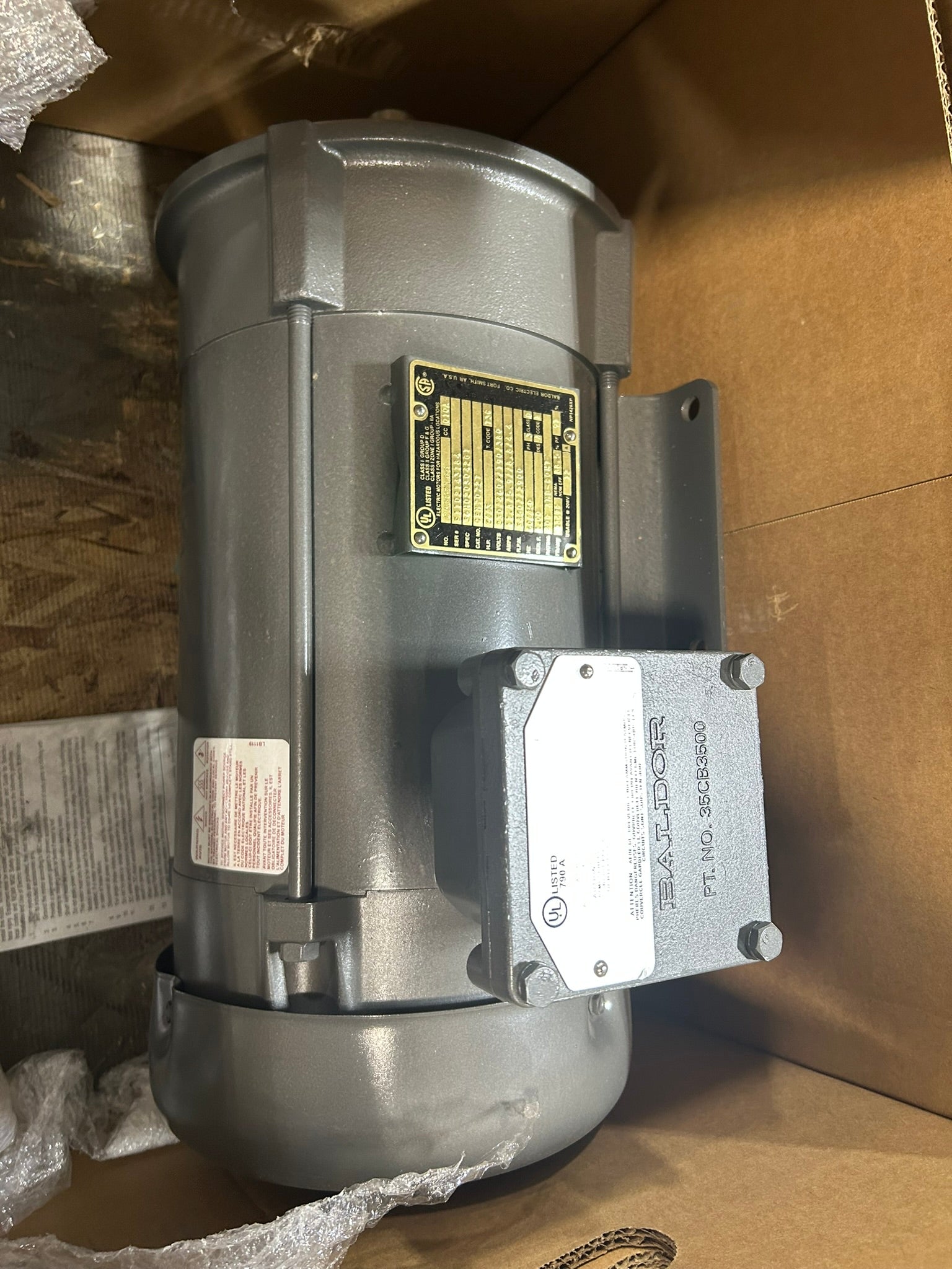 Baldor Electric CEM7072T AC Motor 5/3 HP 3150/2900 RPM 3 Phase 60Hz CA387166