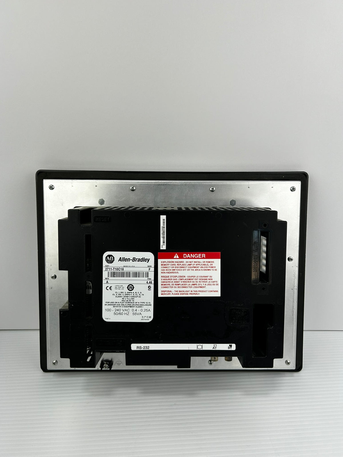 Allen-Bradley HMI 2711-T10C15 PanelView 1000 Touchscreen Ser F Rev A TESTED