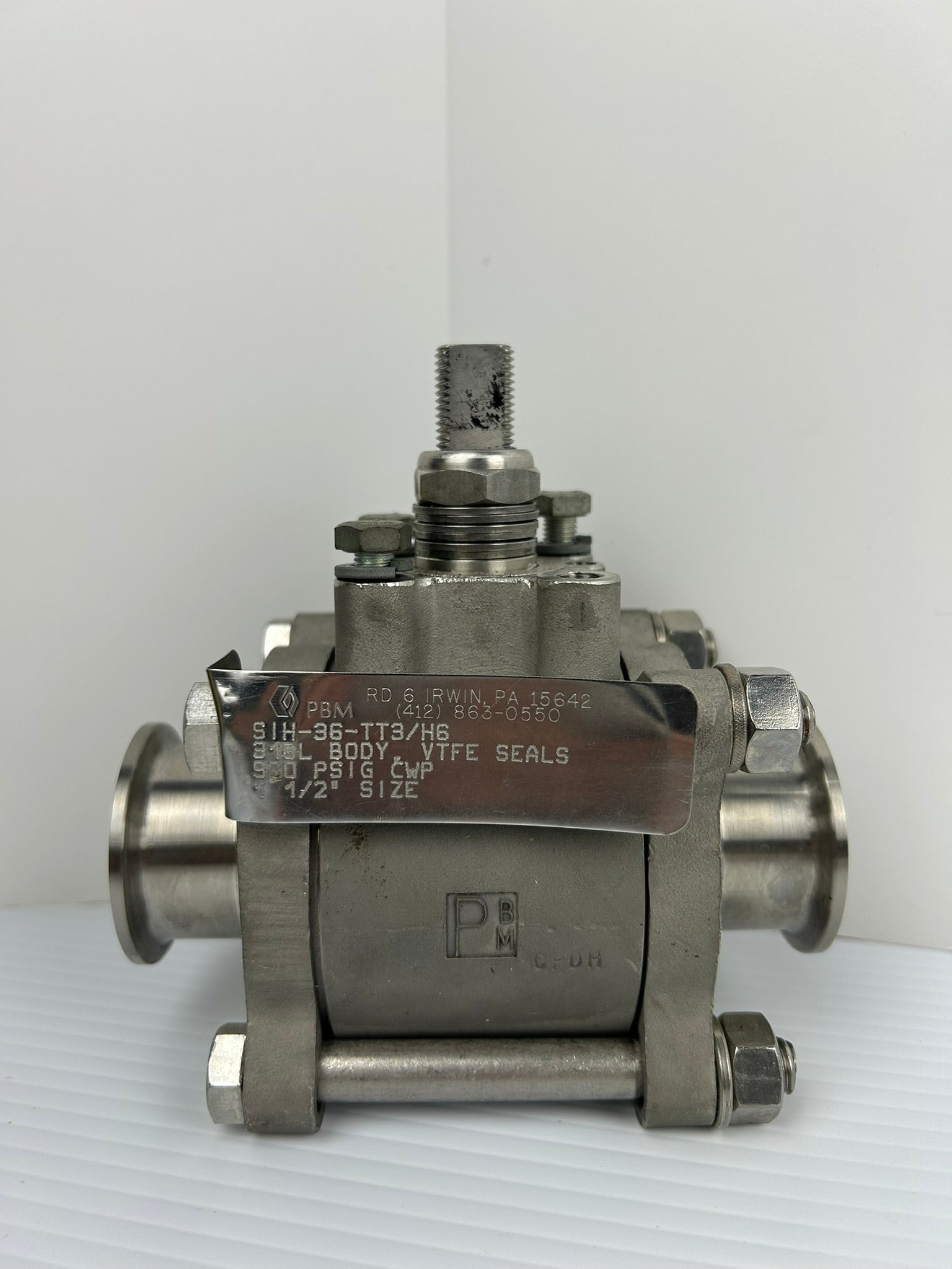PBM SIH-36-TT3/H6 Valve 900 PSIG 1-1/2" SPH-L-CF3M 316L