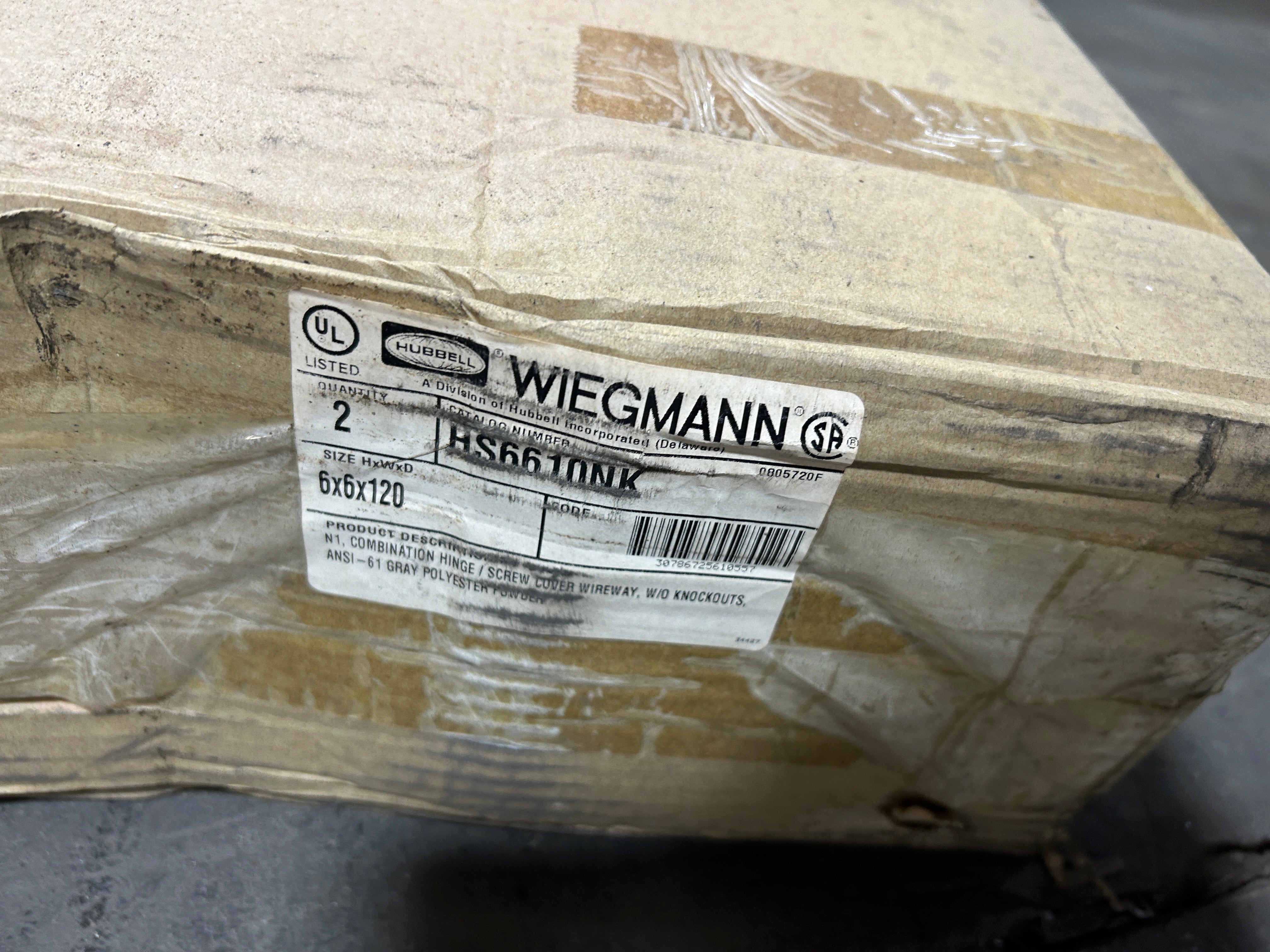 Hubbell Wiegmann HS6610NK Straight Section Electrical Wireway Bus Duct 6x6x120"