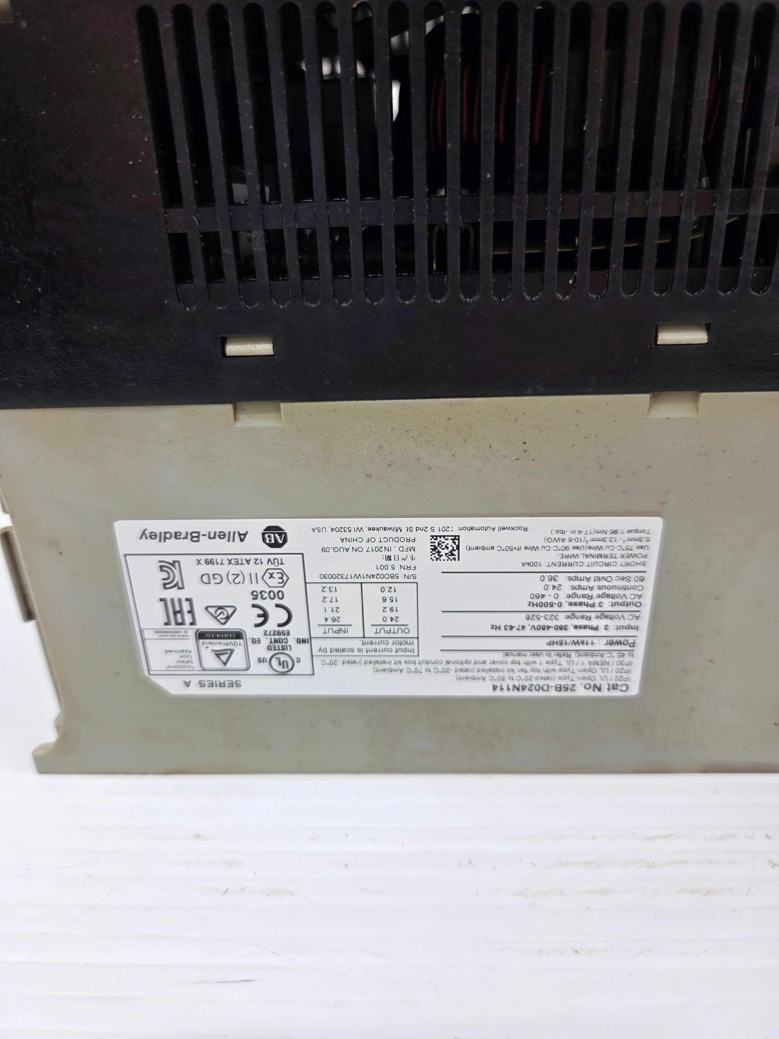 Allen-Bradley 25B-D024N114 PowerFlex Drive 525 Series A 15HP 3PH 480V