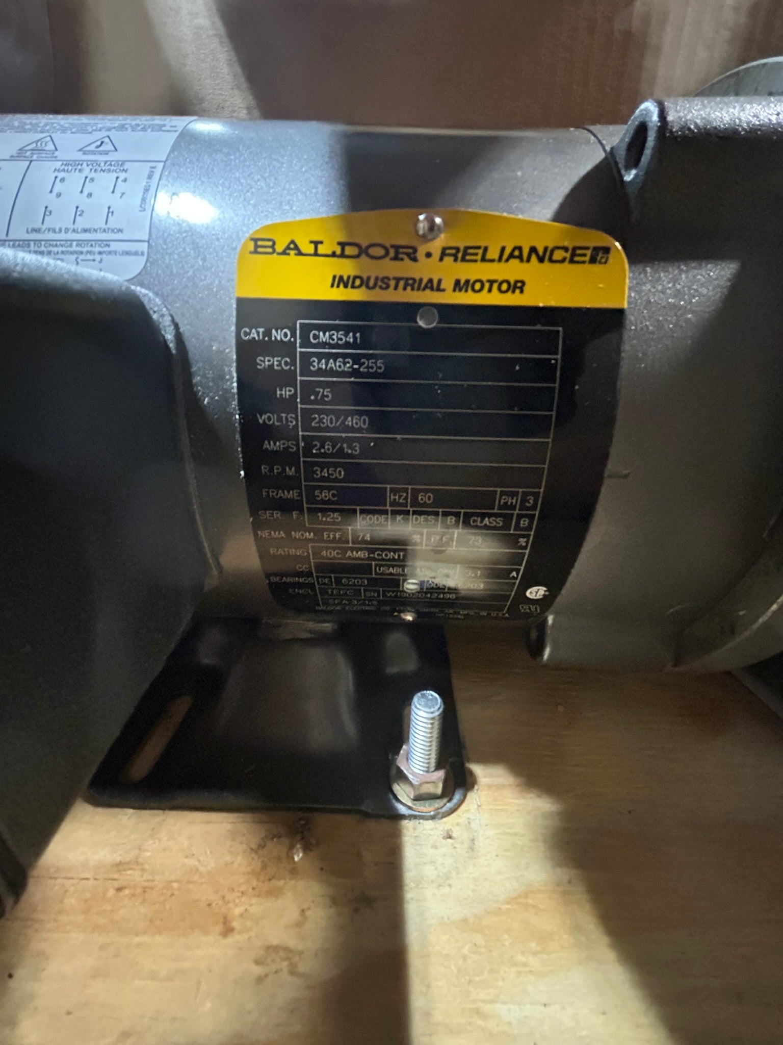 Flowserve SMP-2000-1.25X0.75X5 Centrifugal Pump w/ Baldor Reliance CM3541 Motor