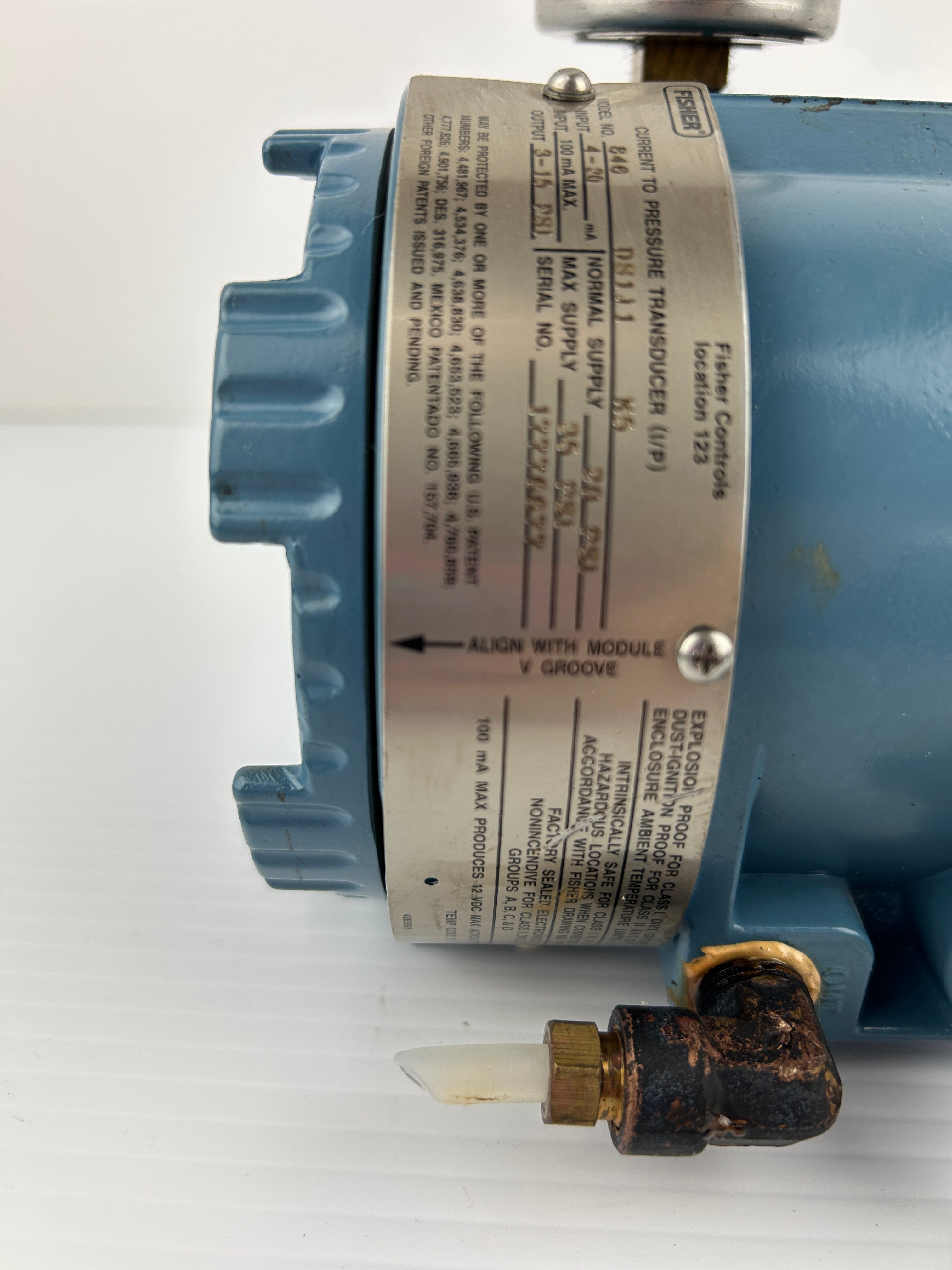 Fisher Rosemount 846DS1J1K5 Current to Pressure Transducer 3-15 PSI 846 DS1J1 K5
