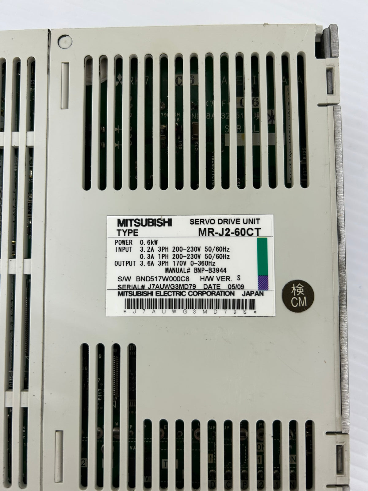 Mitsubishi MR-J2-60CT AC Servo Drive 0.6kW 3.6A 170V 3PH CNC
