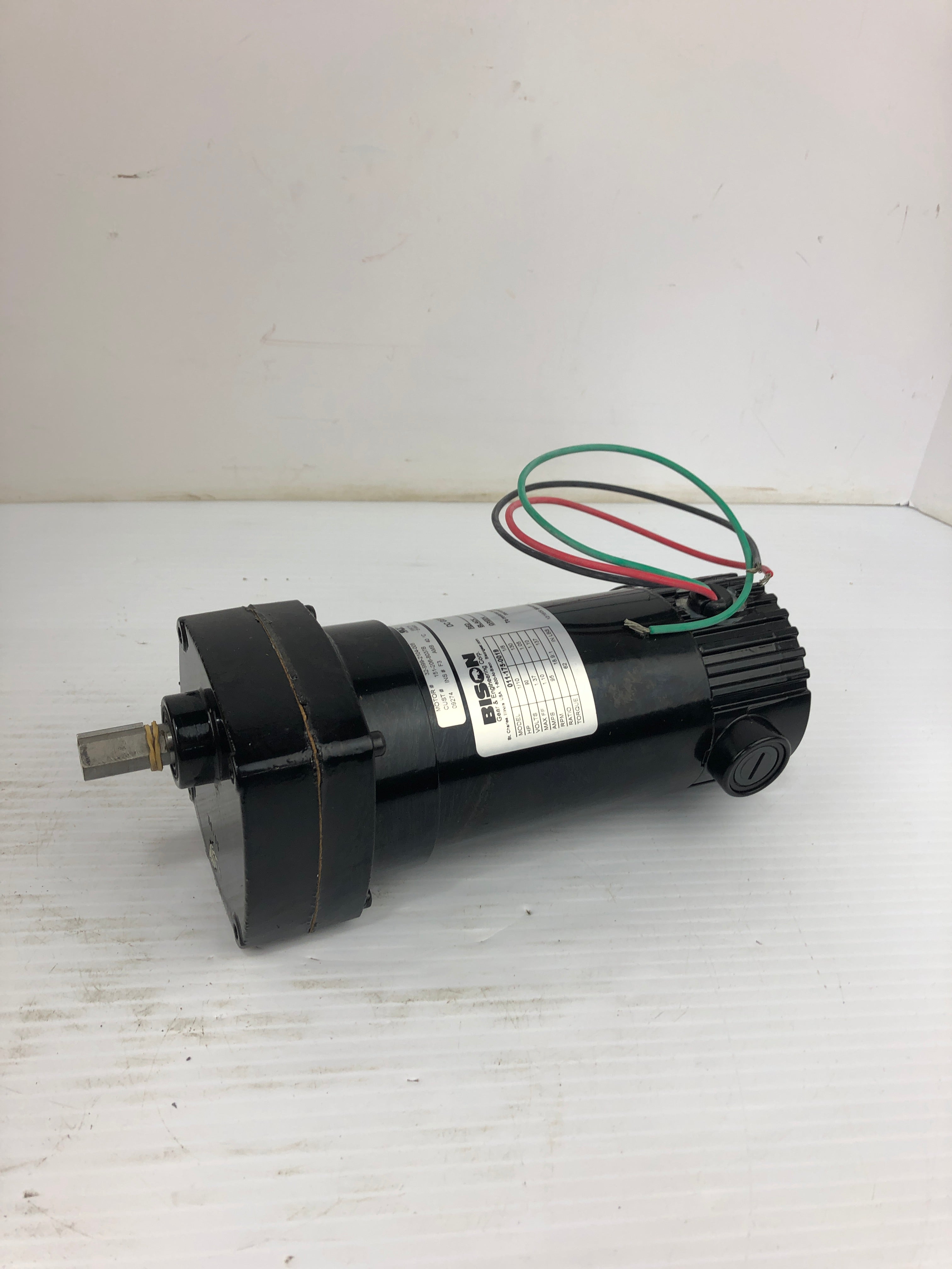 Bison 011-175-0019 Gear Motor 18.9:1 Ratio 1/10HP 1/8HP 95/137 RPM 90/130V 1.10A