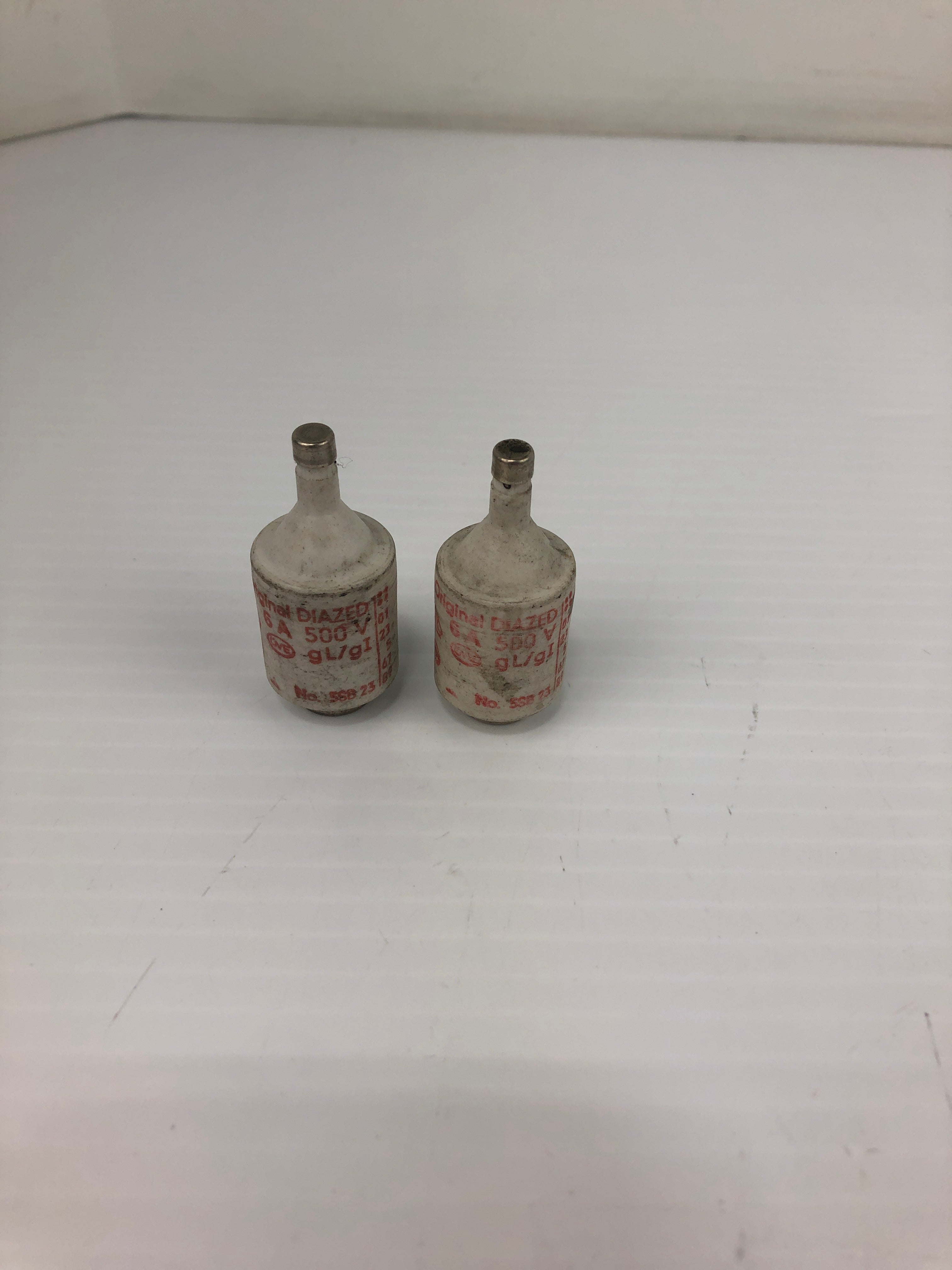 Siemens Original Diazed 5SB23 Ceramic Bottle Fuse 6A 500V (Lot of 2)