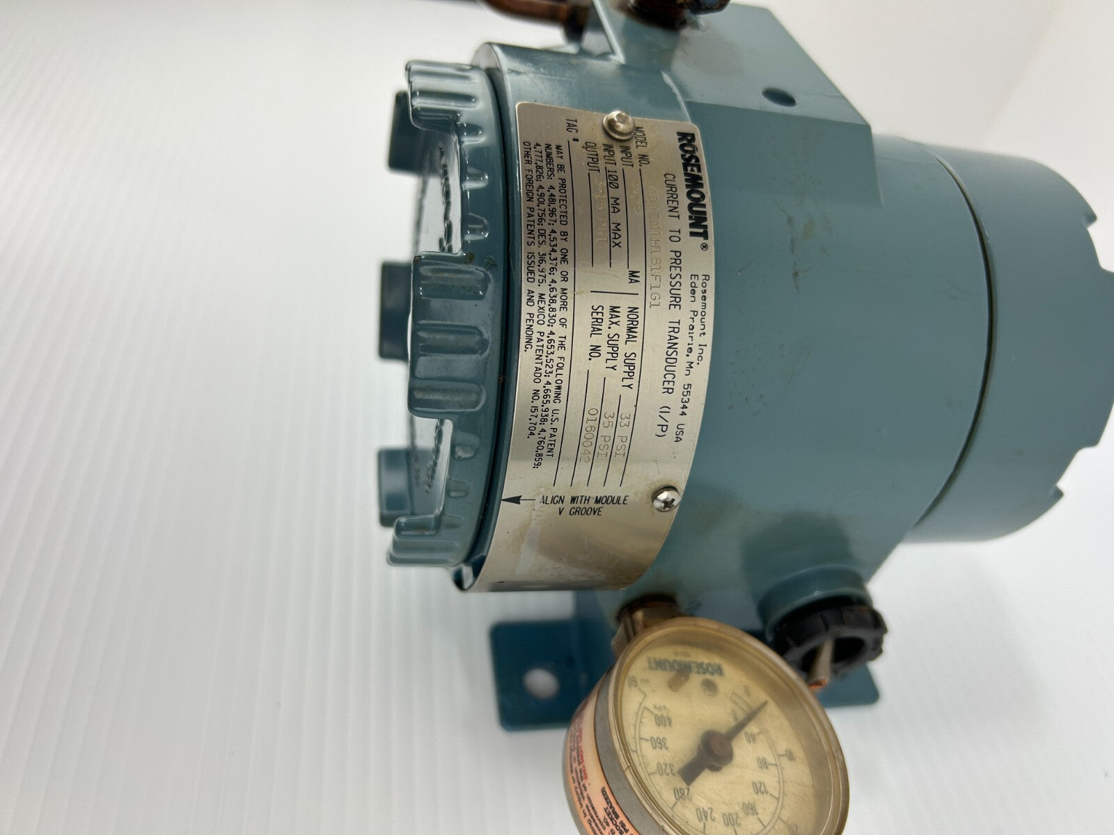 Rosemount 3311DM1H1B1F1G1 Pressure Transducer 4-20mA / 100mA Max 3-15 PSI