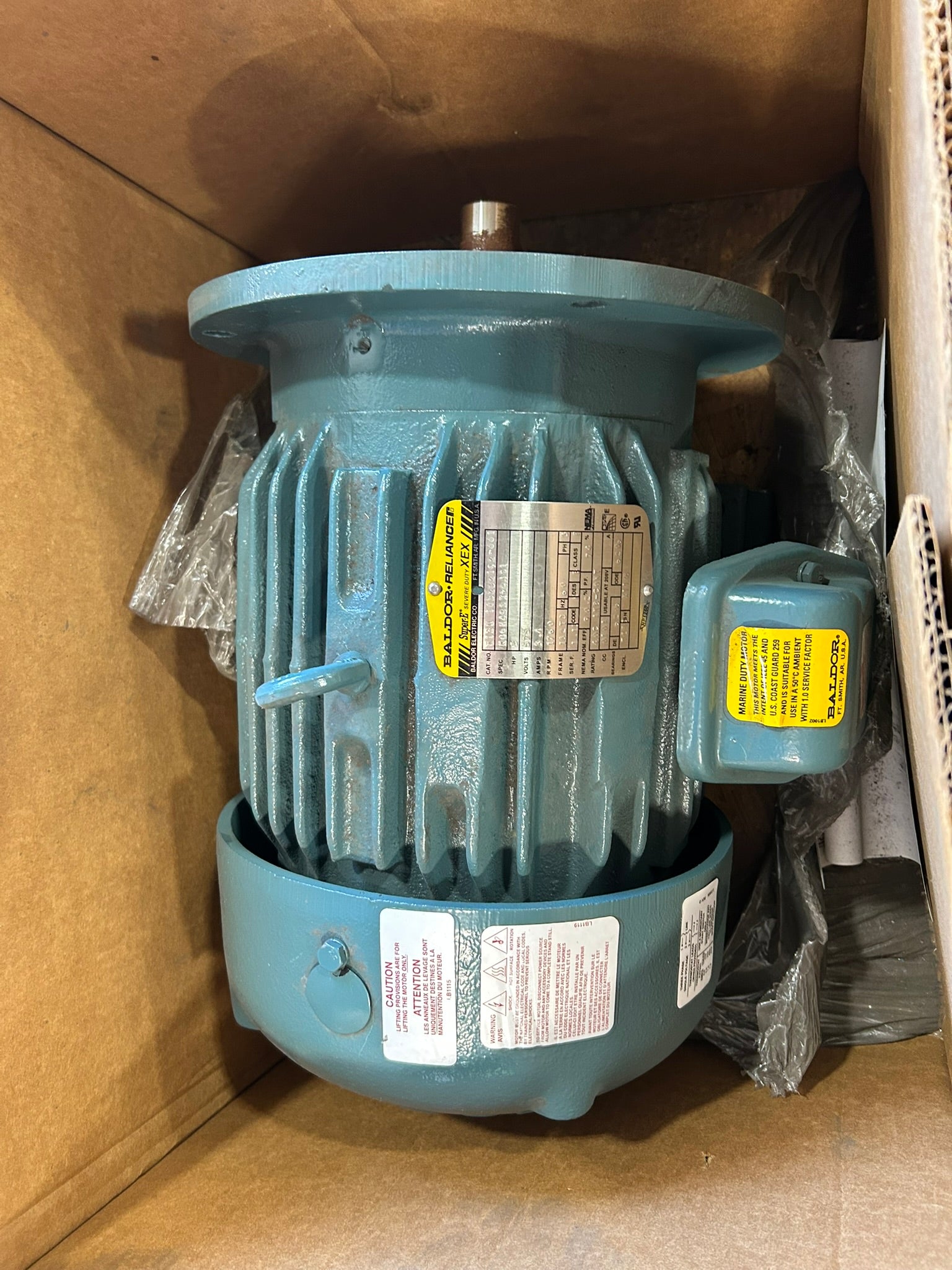Baldor-Reliance M13D 103282192-001 Super-E XEX Motor 5HP 3PH 1760RPM 182TD